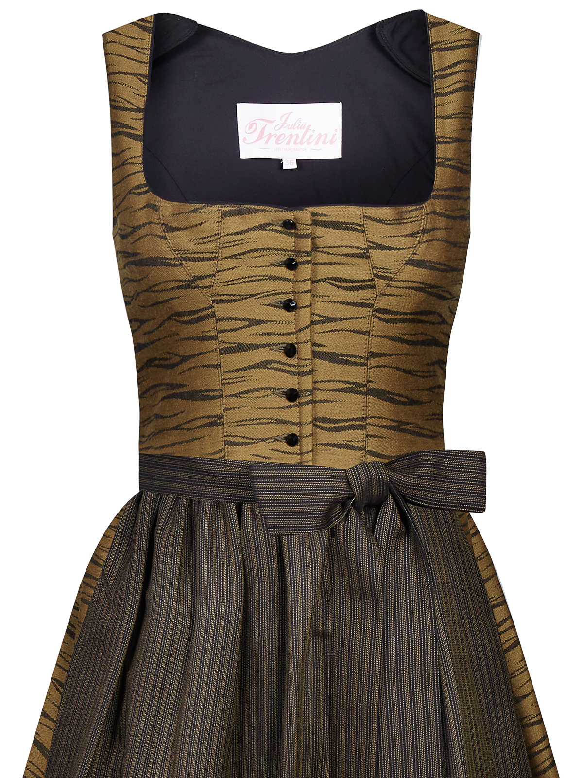 Tabak-farbenes Dirndl mit Tigerprint