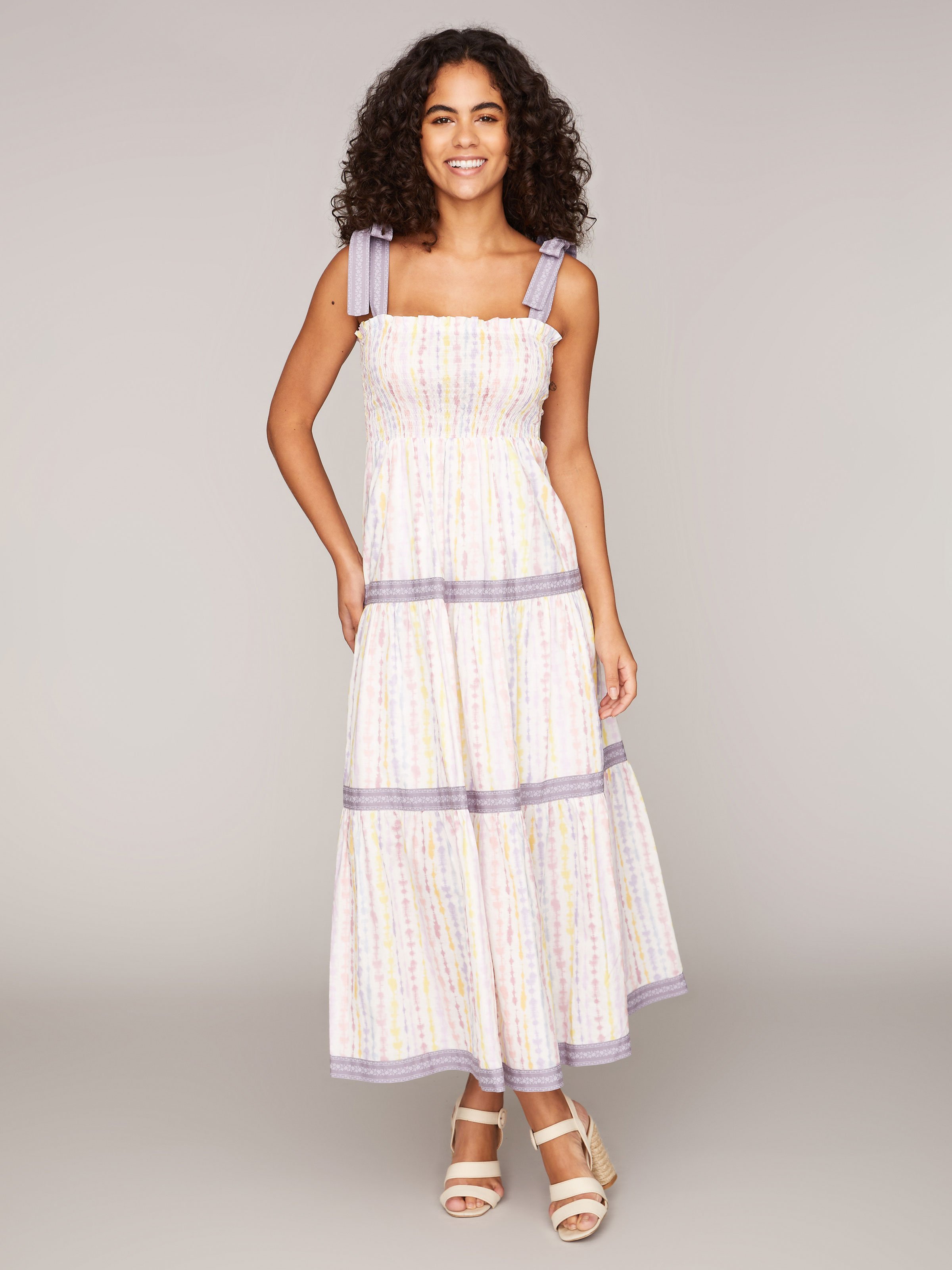 Trägerkleid mit Batik-Muster