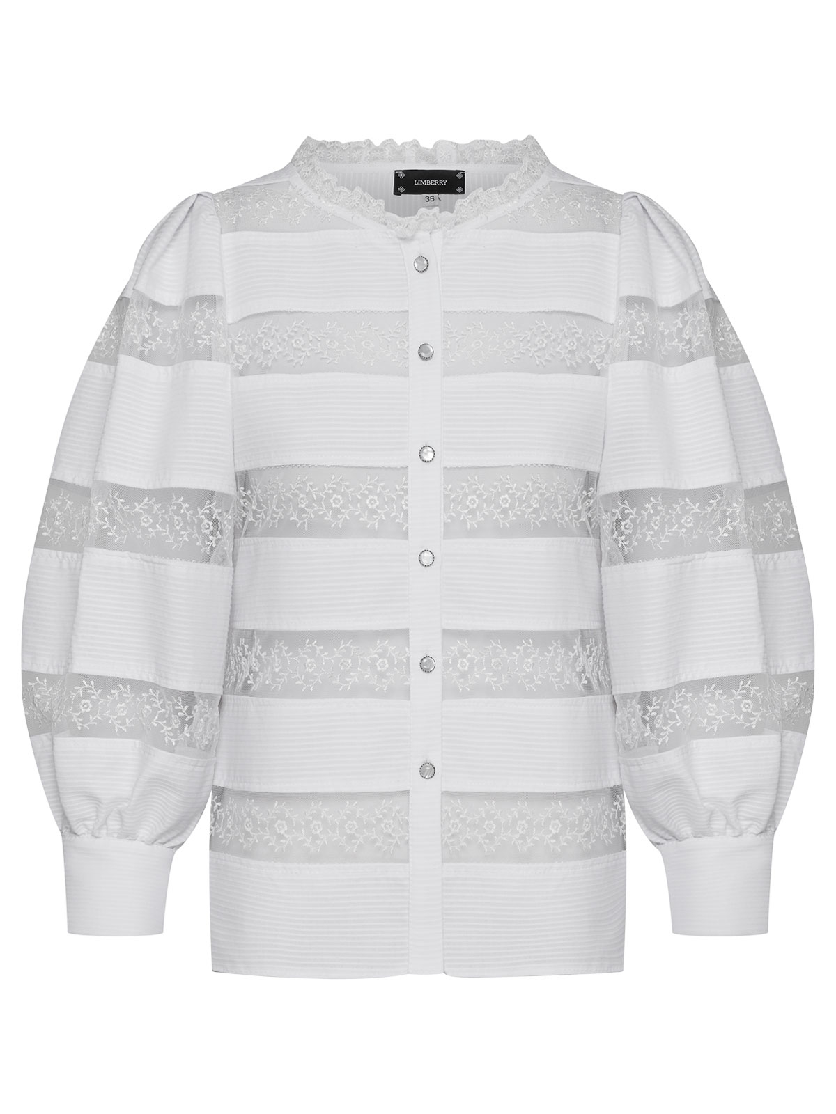 Weiße Bluse mit Spitzeneinsätzen