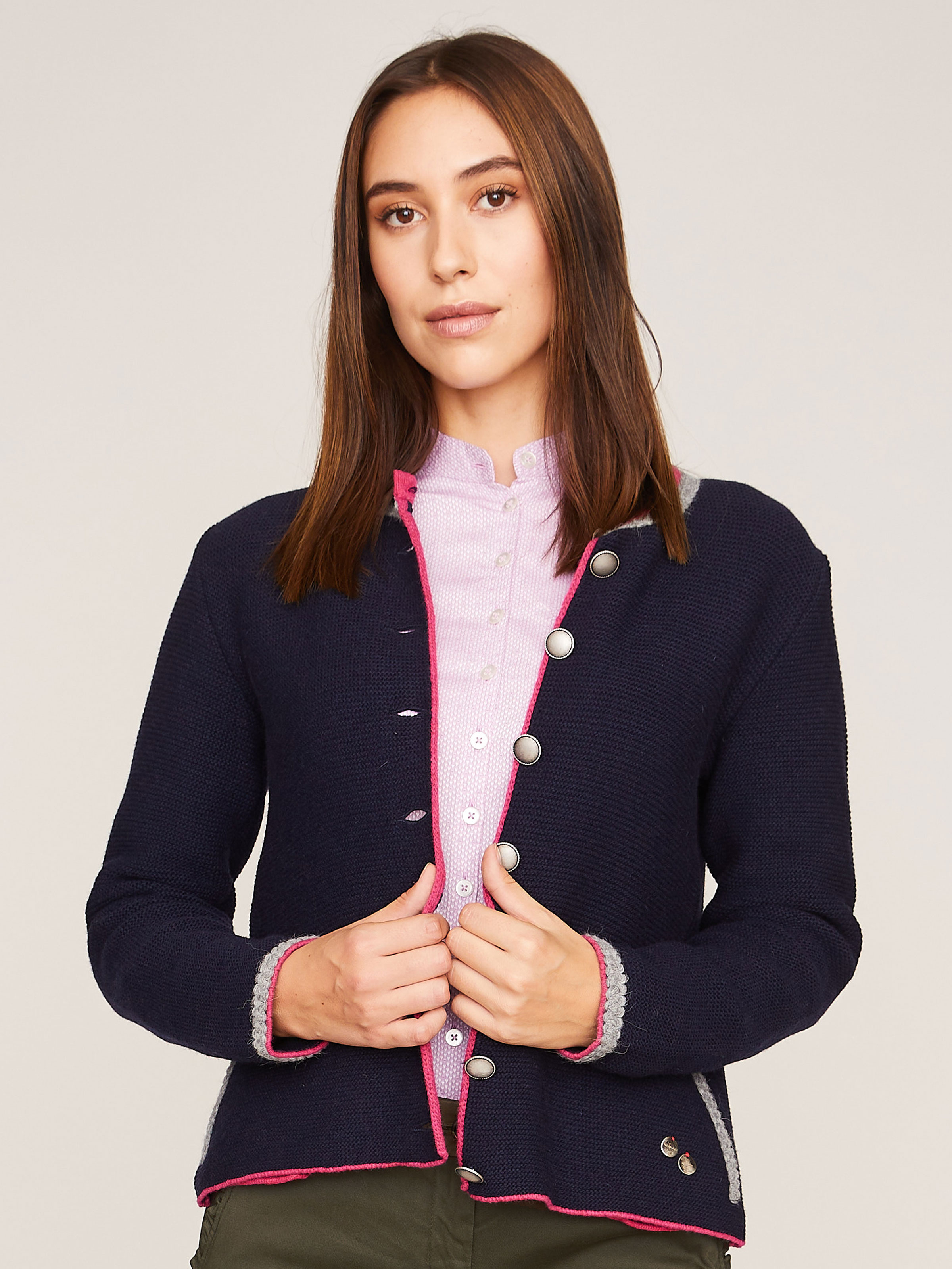Dunkelblaue Strickjacke