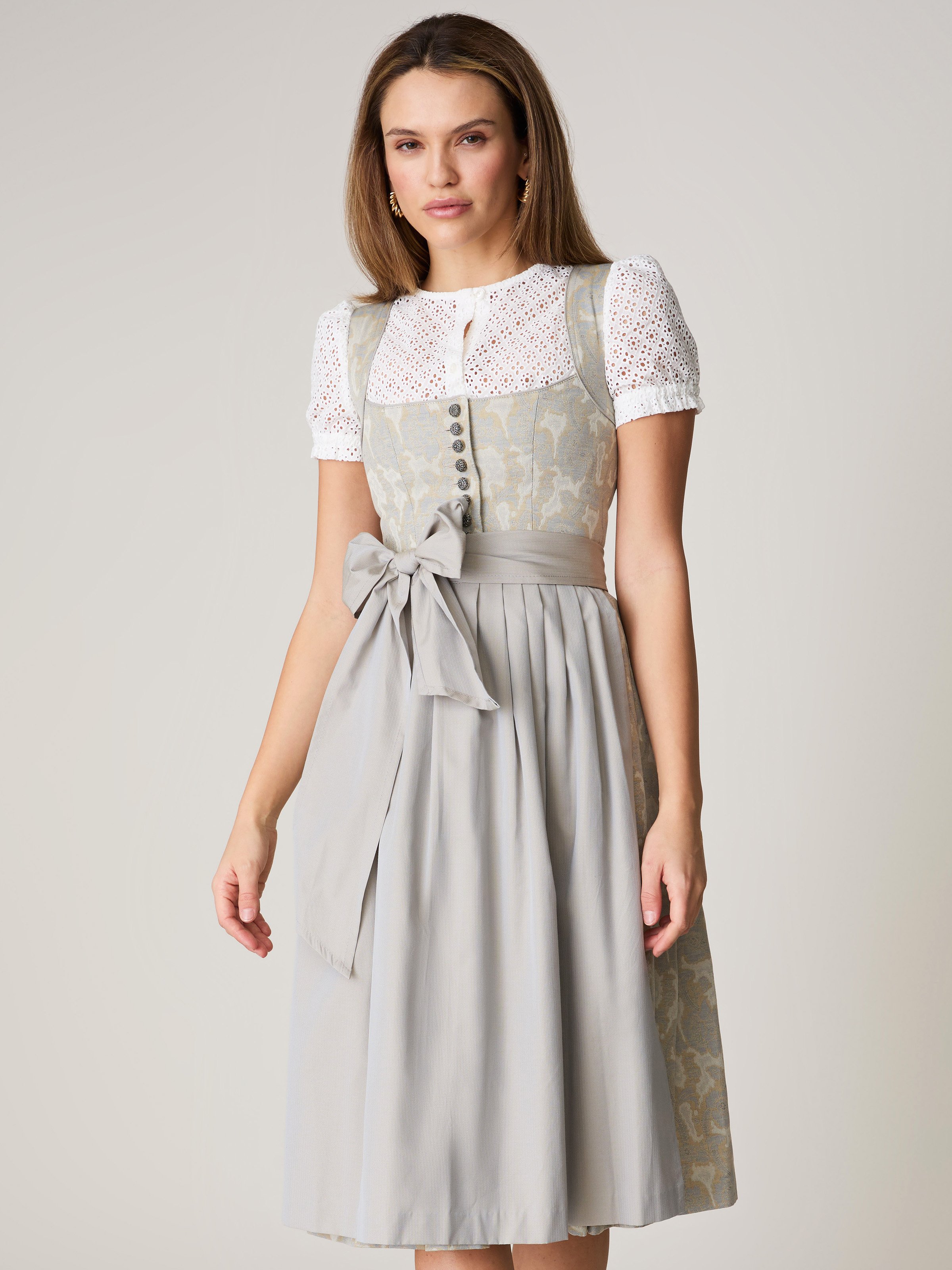 Gemustertes Dirndl in Greige