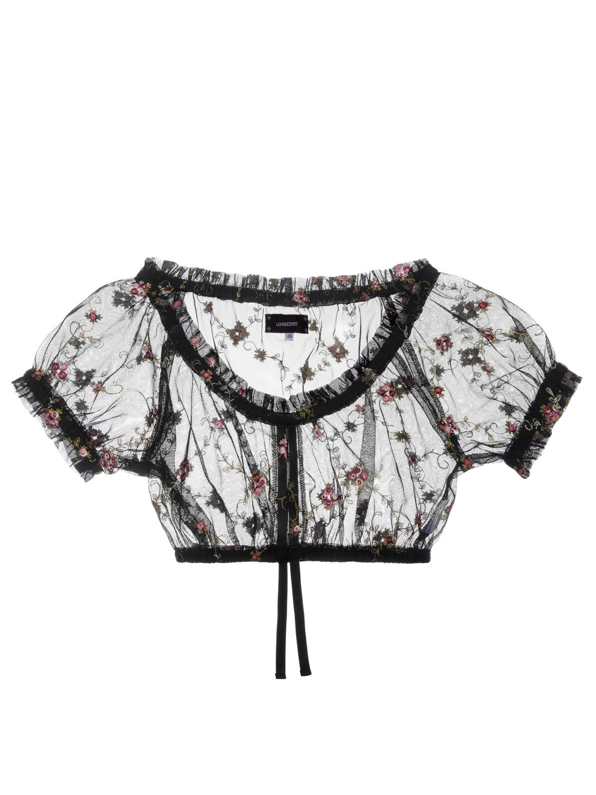 Schwarze Dirndlbluse aus Spitze