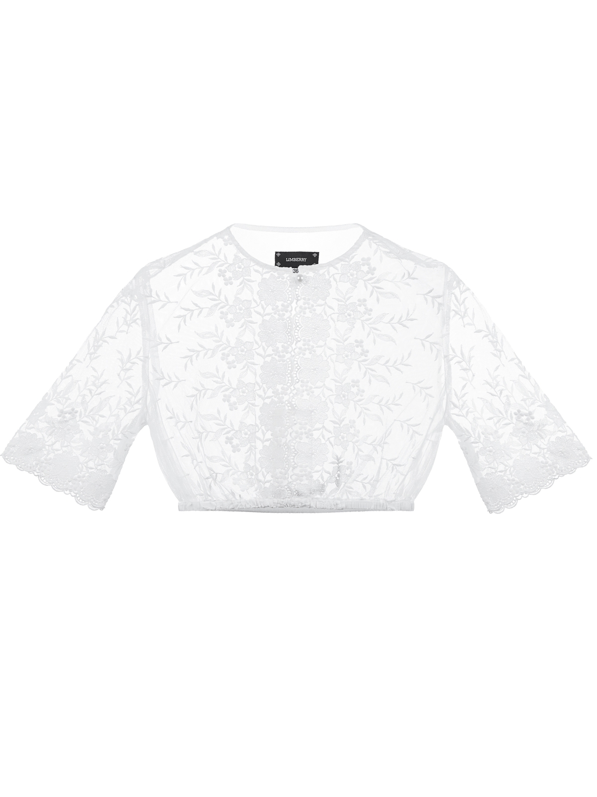 Spitzen-Dirndlbluse mit V-Ausschnitt