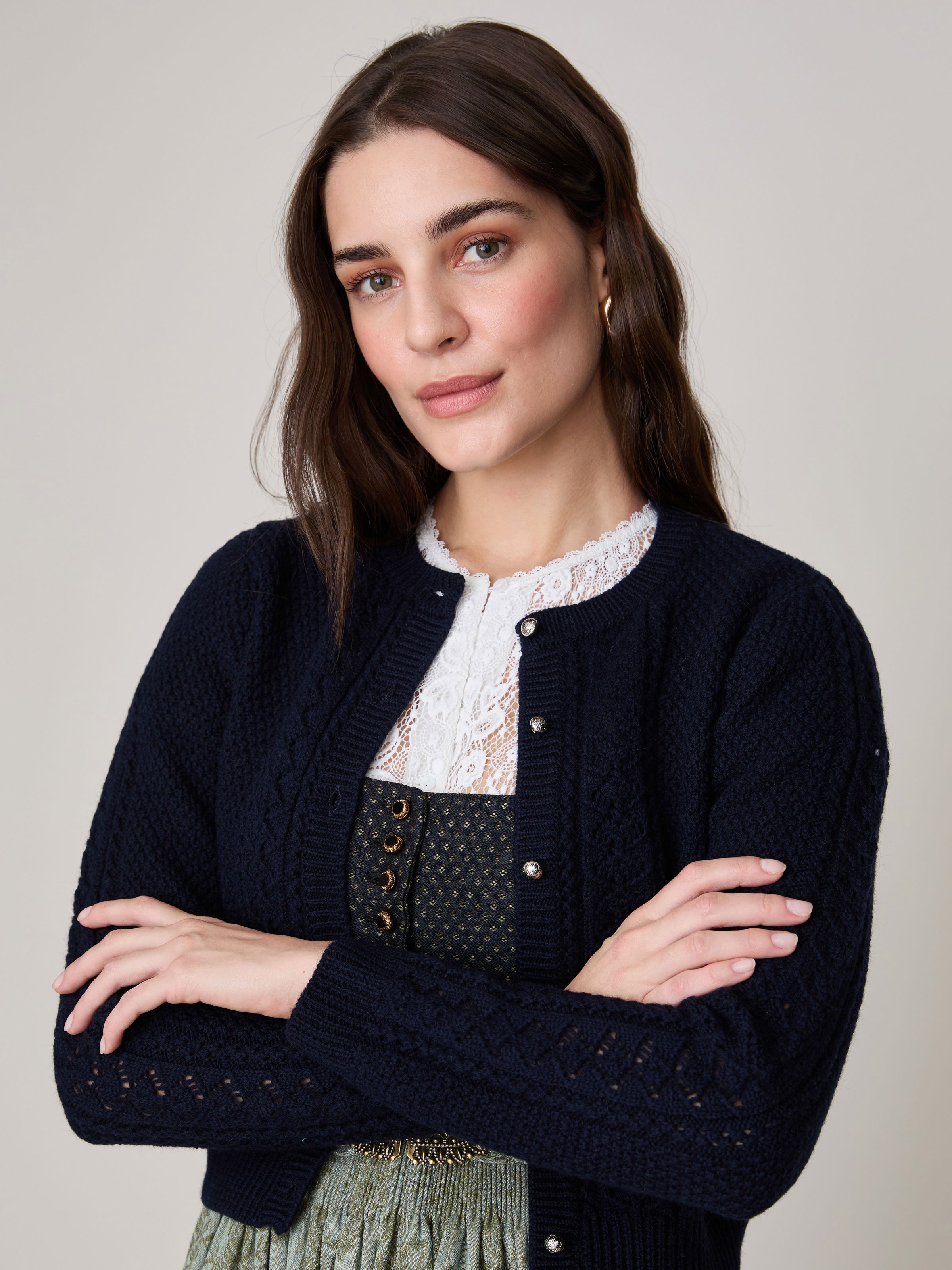 Nachtblaue Strickjacke