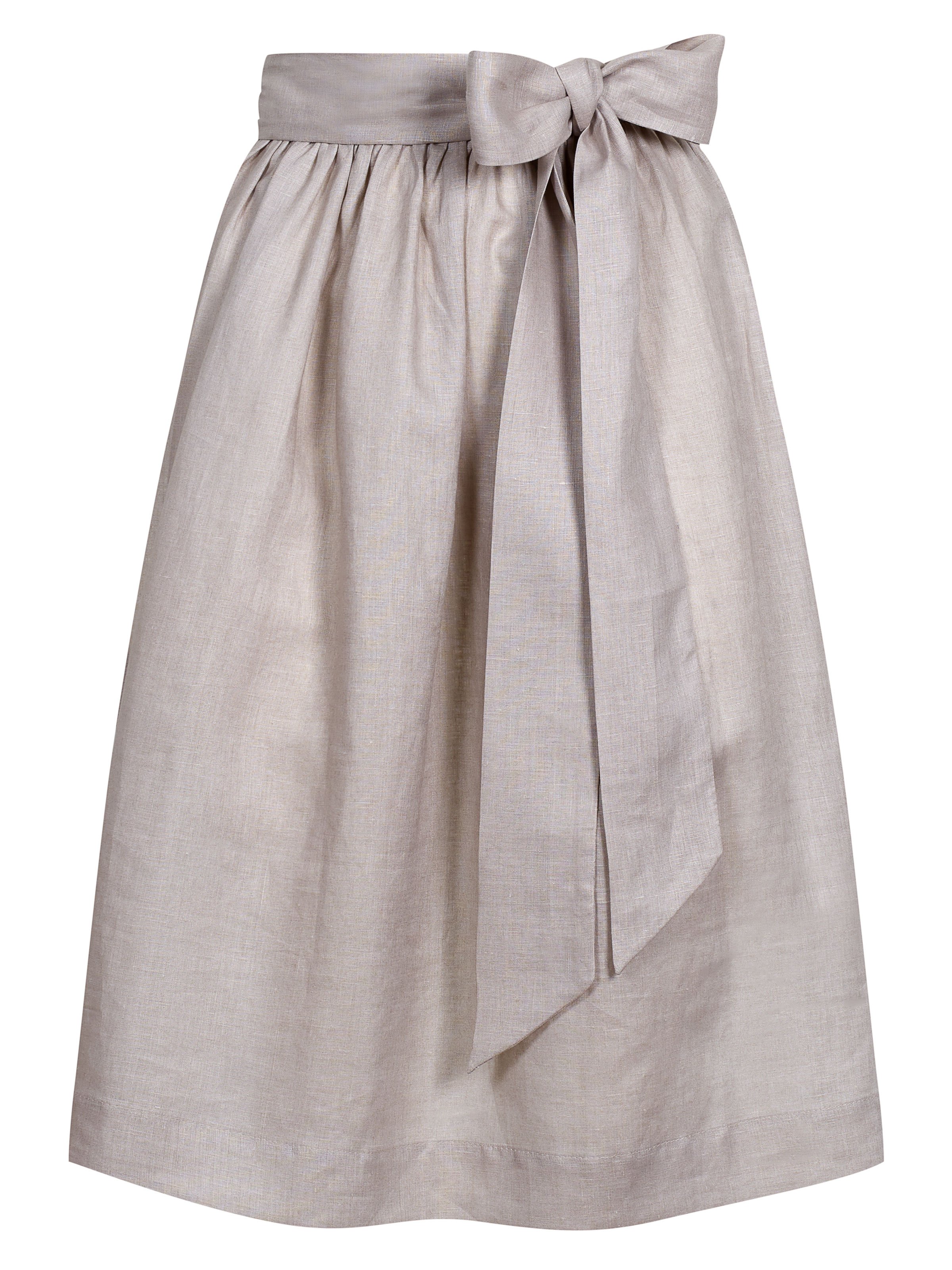 Hellbeige Dirndlschürze aus Leinen