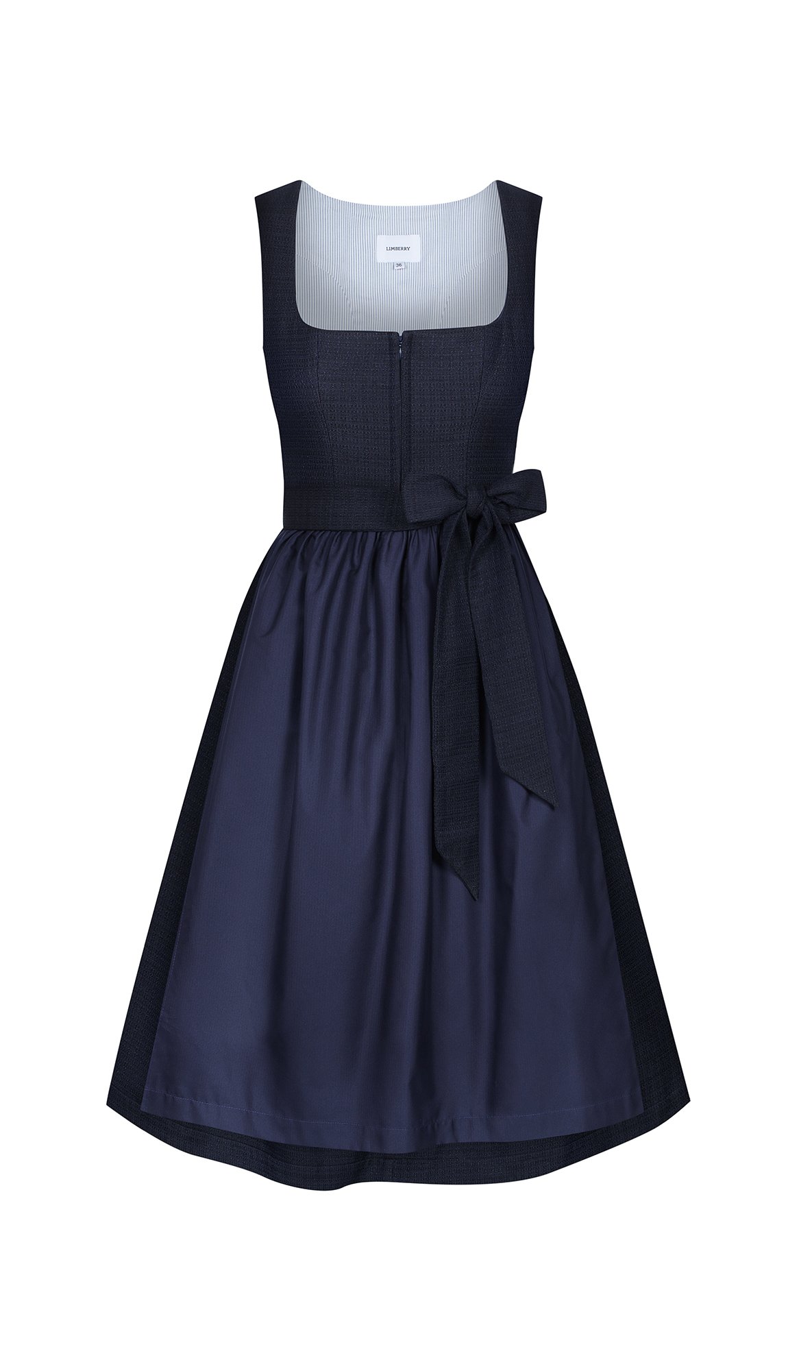  Dunkelblaues strukturiertes Dirndl