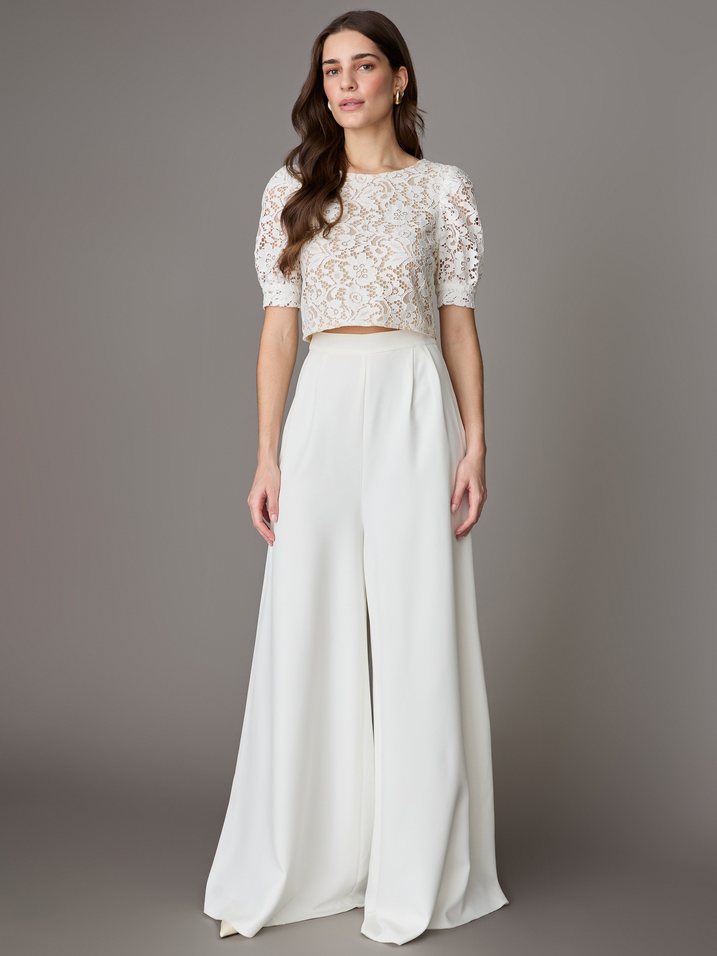 Wideleg Braut-Hose mit extra weitem Bein
