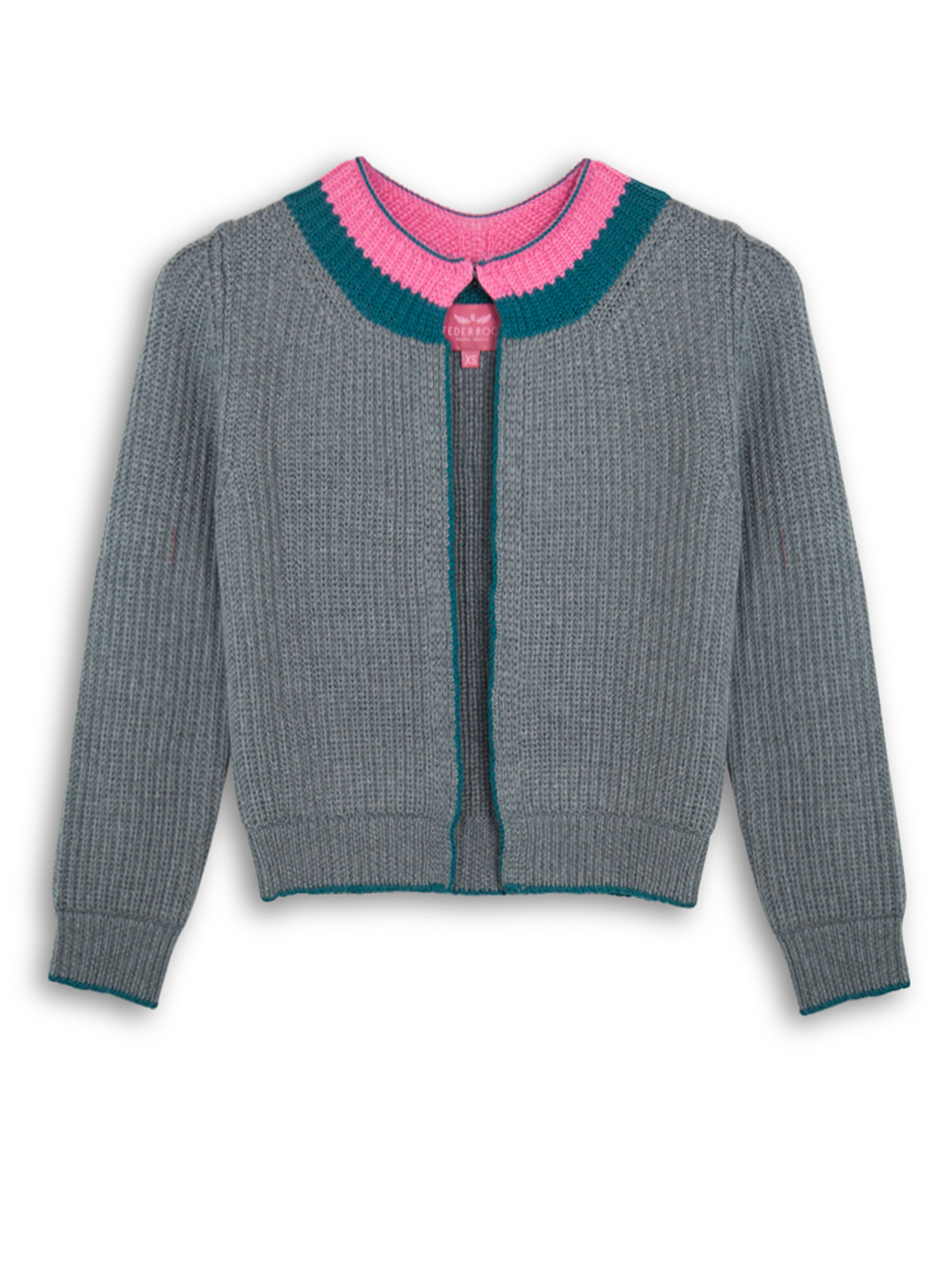 Strickjacke in Grau aus Merinowolle 