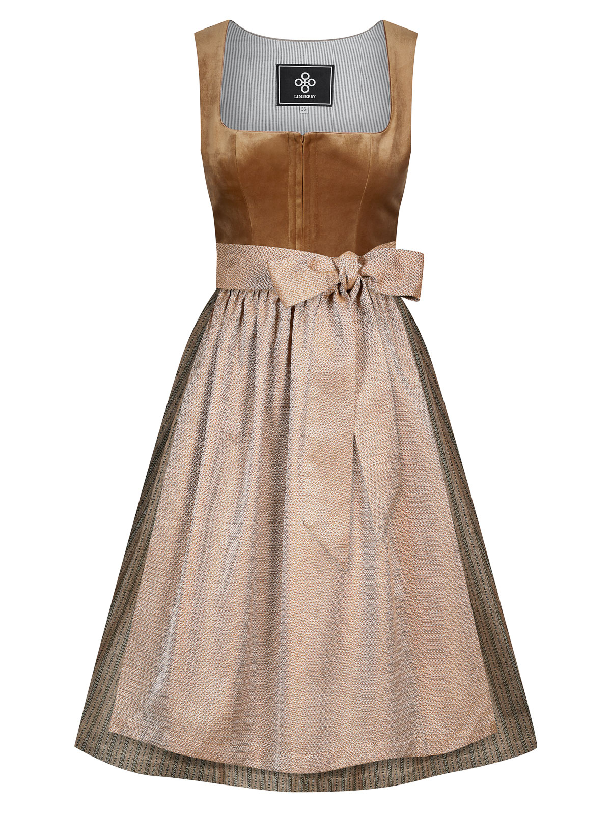 Karamellfarbenes Samt-Dirndl 