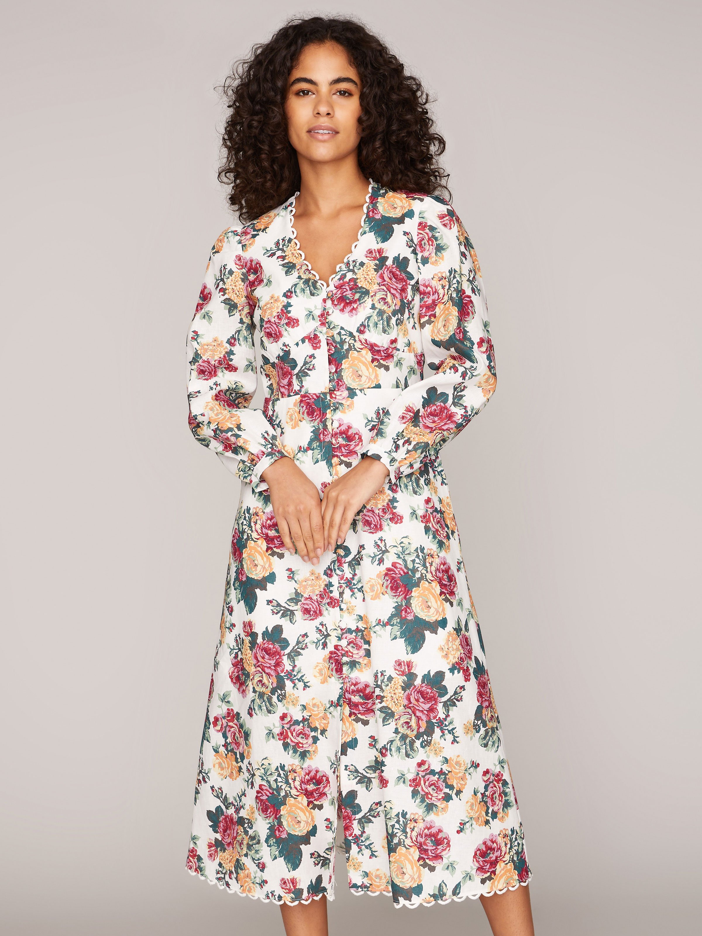 Midikleid mit Blumenmuster