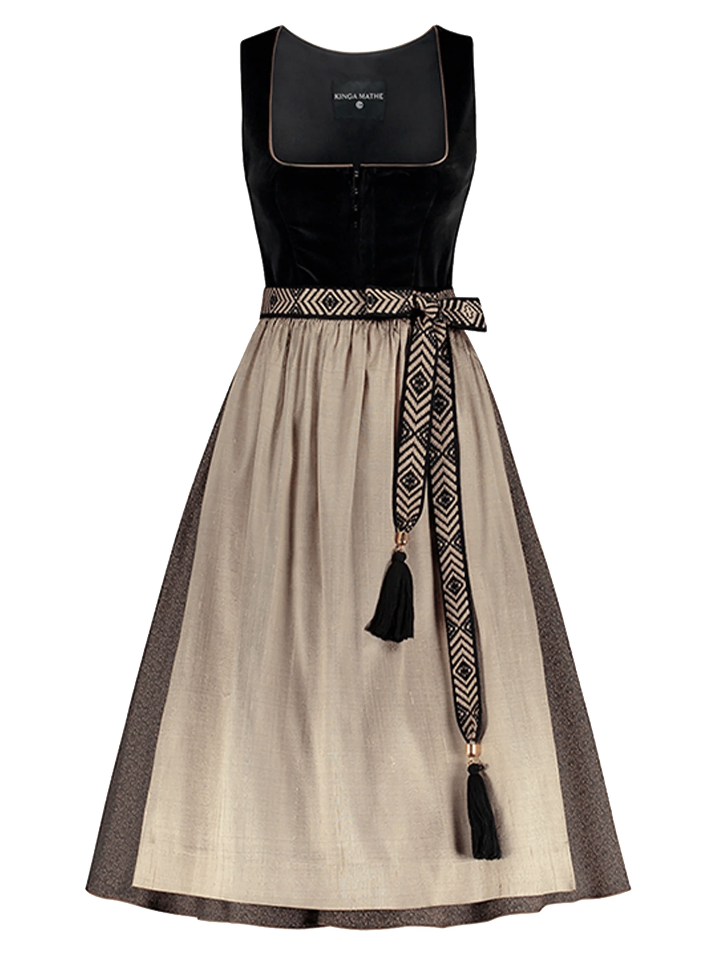 Schwarzes Dirndl mit Samt-Mieder