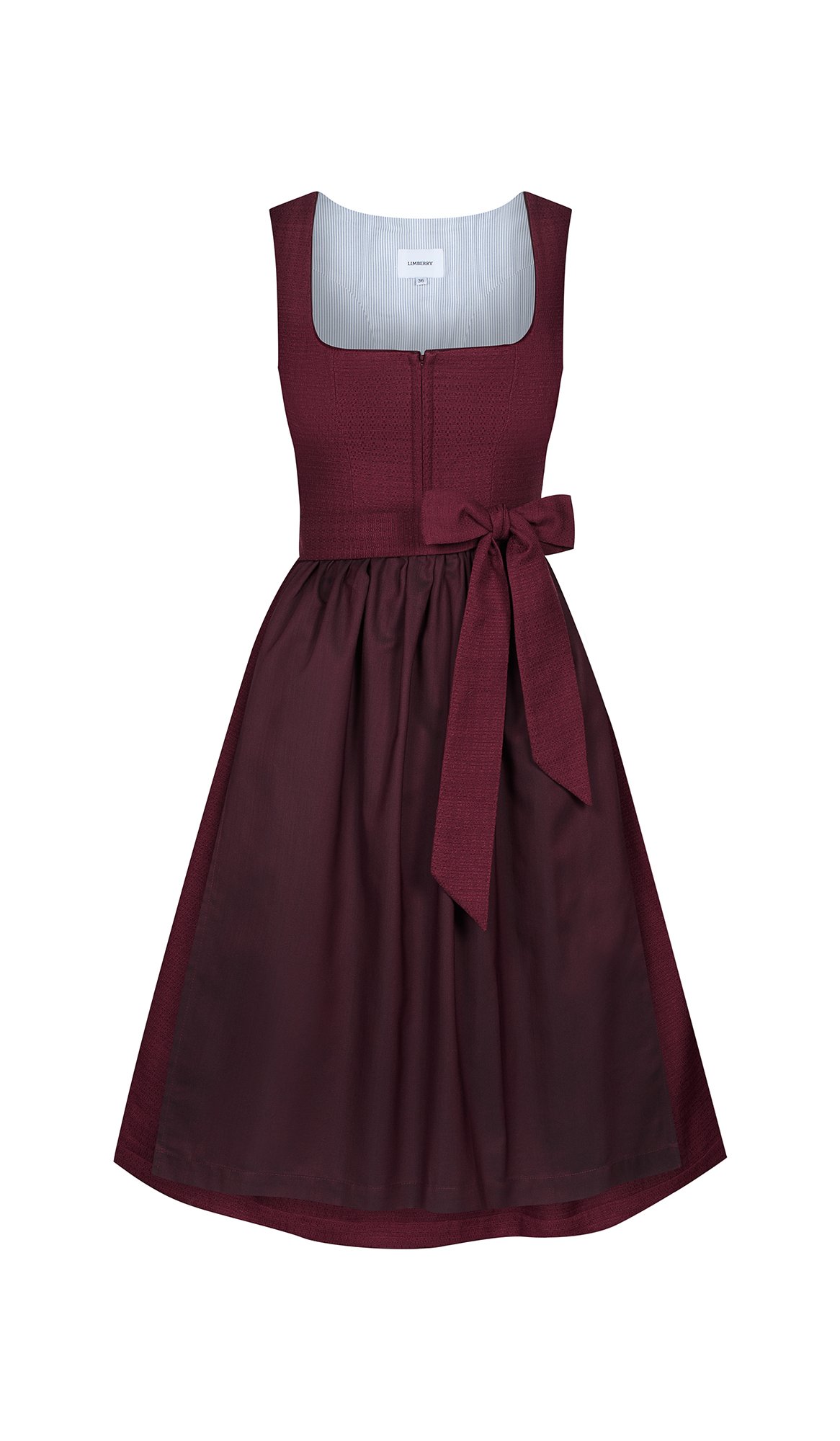 Weinrotes strukturiertes Dirndl
