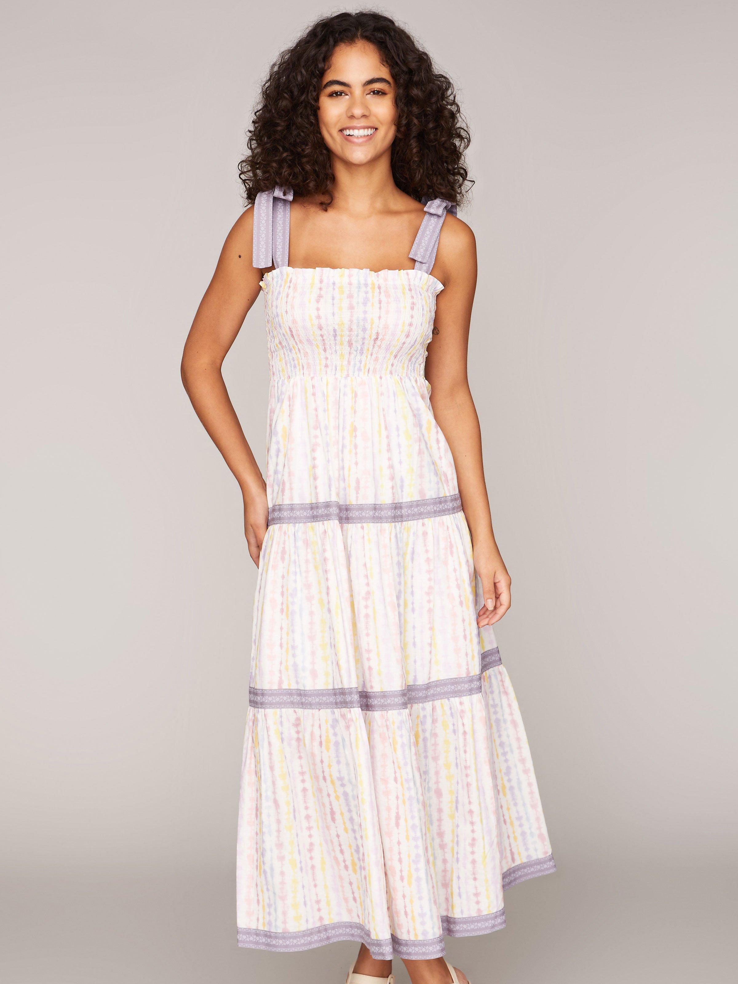 Trägerkleid mit Batik-Muster