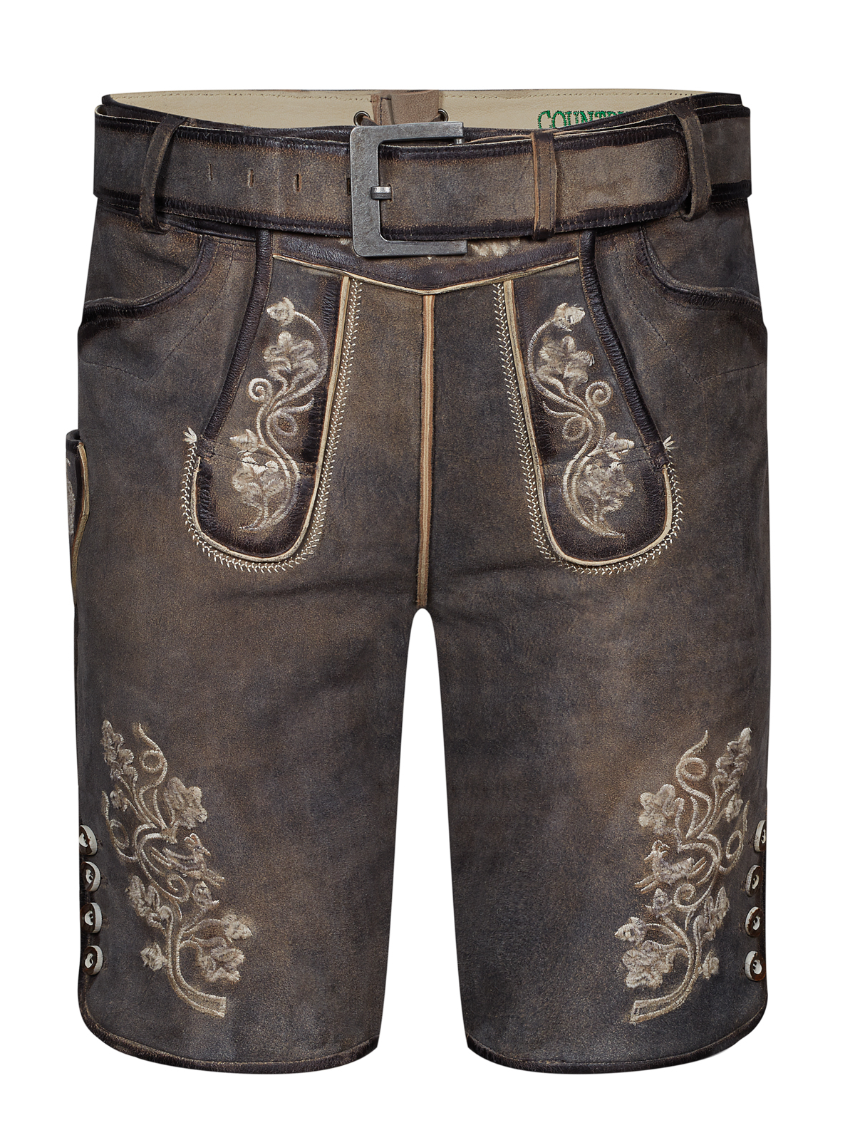Mittelgraue Ziegenlederhose