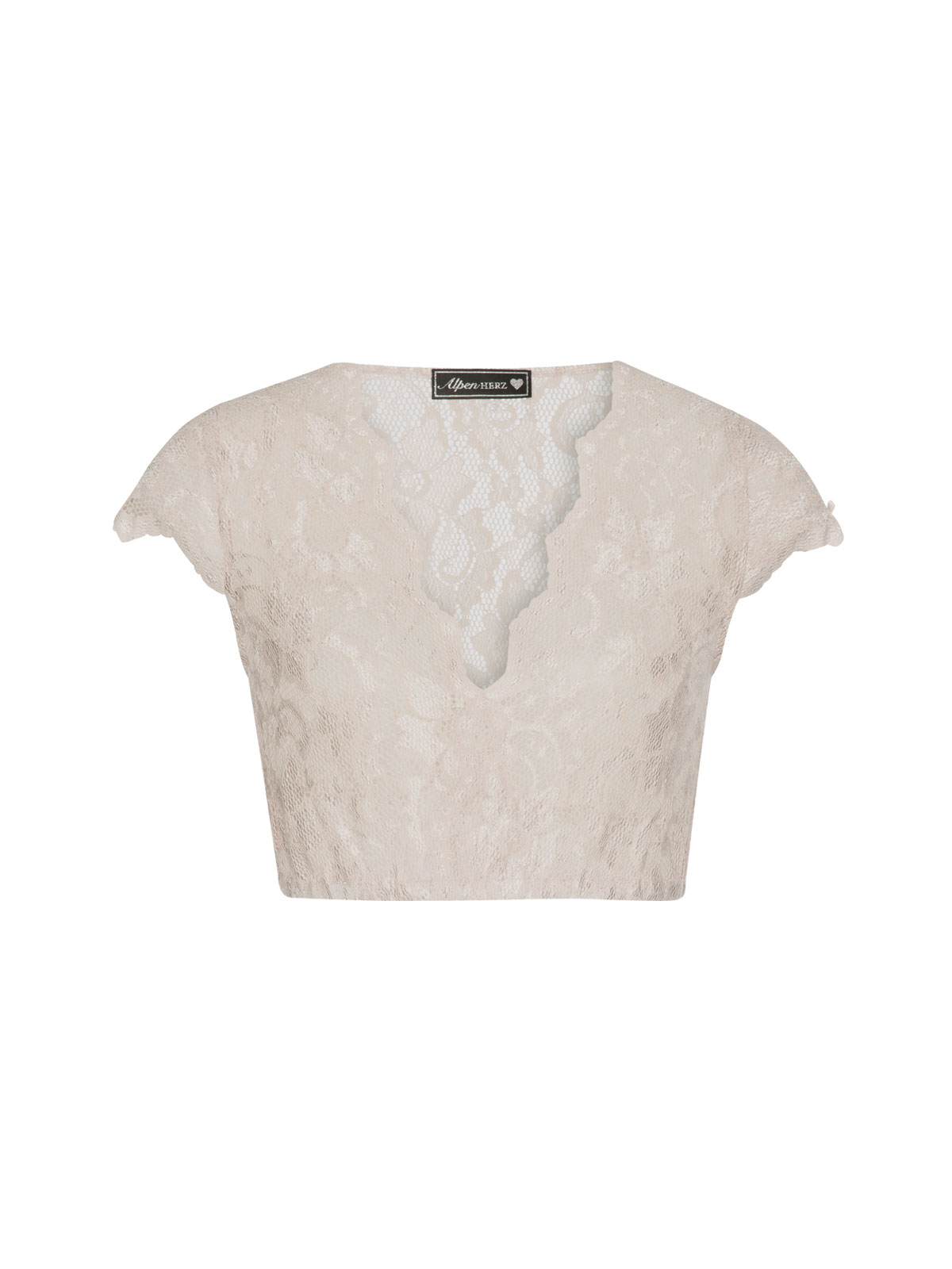 Beige Dirndlbluse aus Spitze