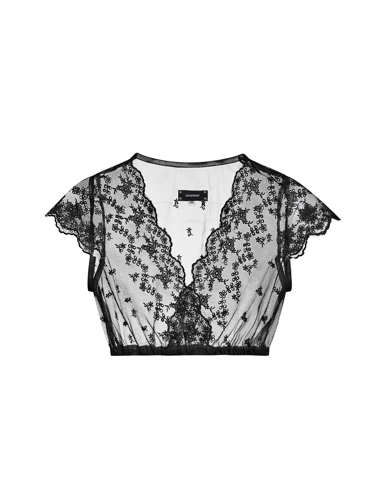 Schwarze Spitzenbluse
