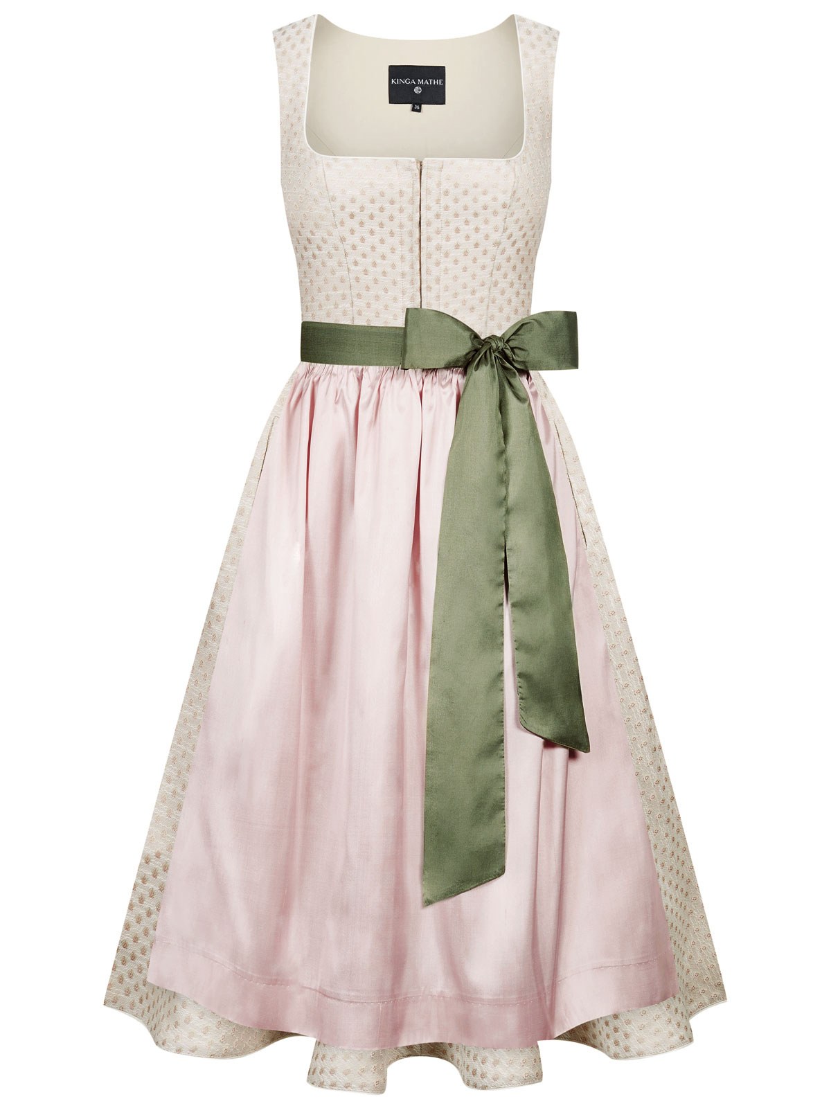 Puderrosa-farbenes Dirndl mit feiner Webstruktur