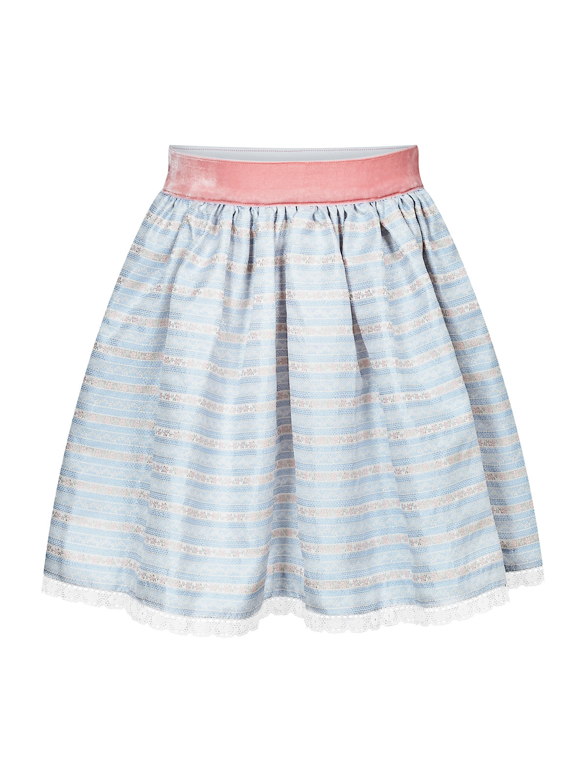 Himmelblauer Kinderrock mit Streifenmuster
