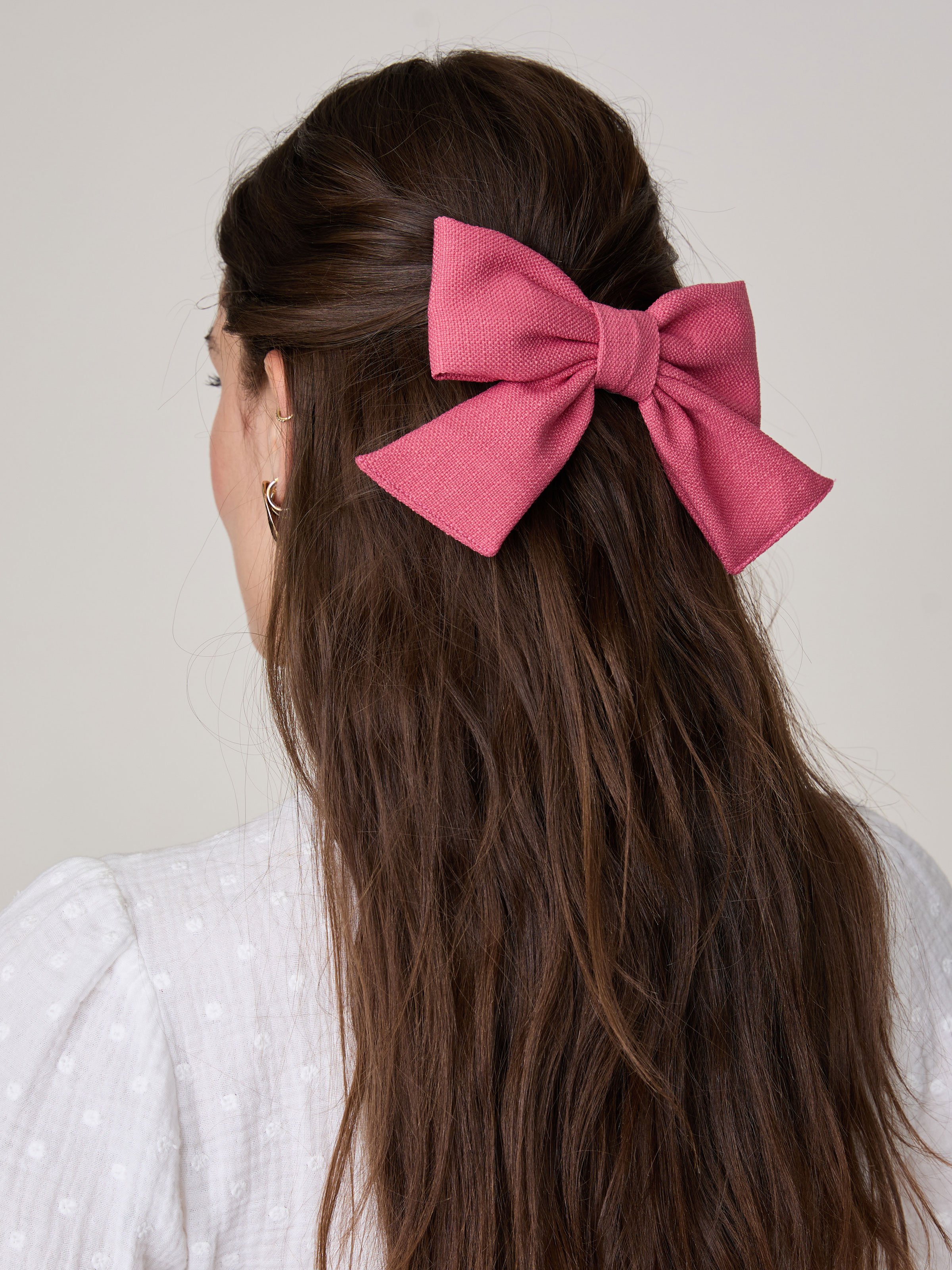 Pinke Haarspange mit Schleife