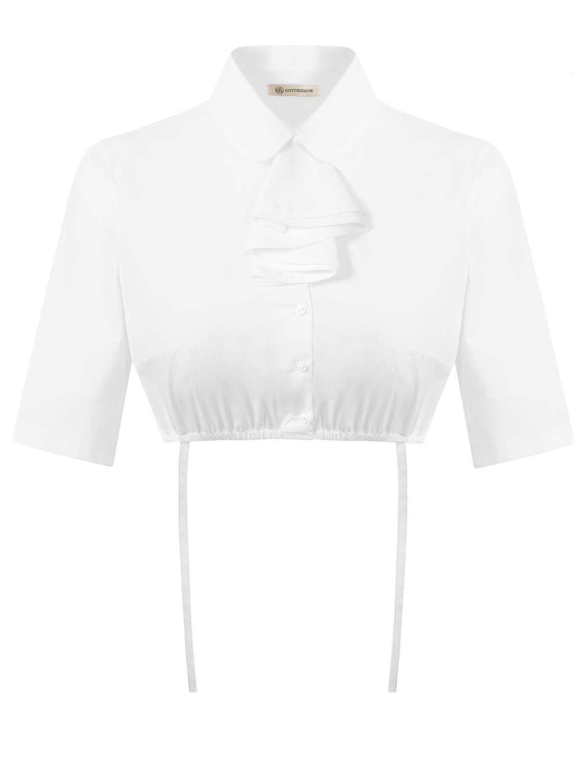 Weiße Dirndlbluse mit Rüschen-Detail