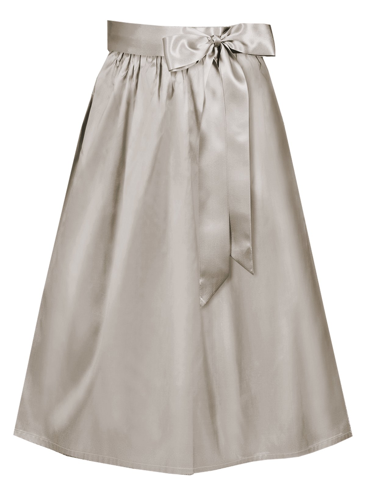 Beige Seidenschürze mit Satinband