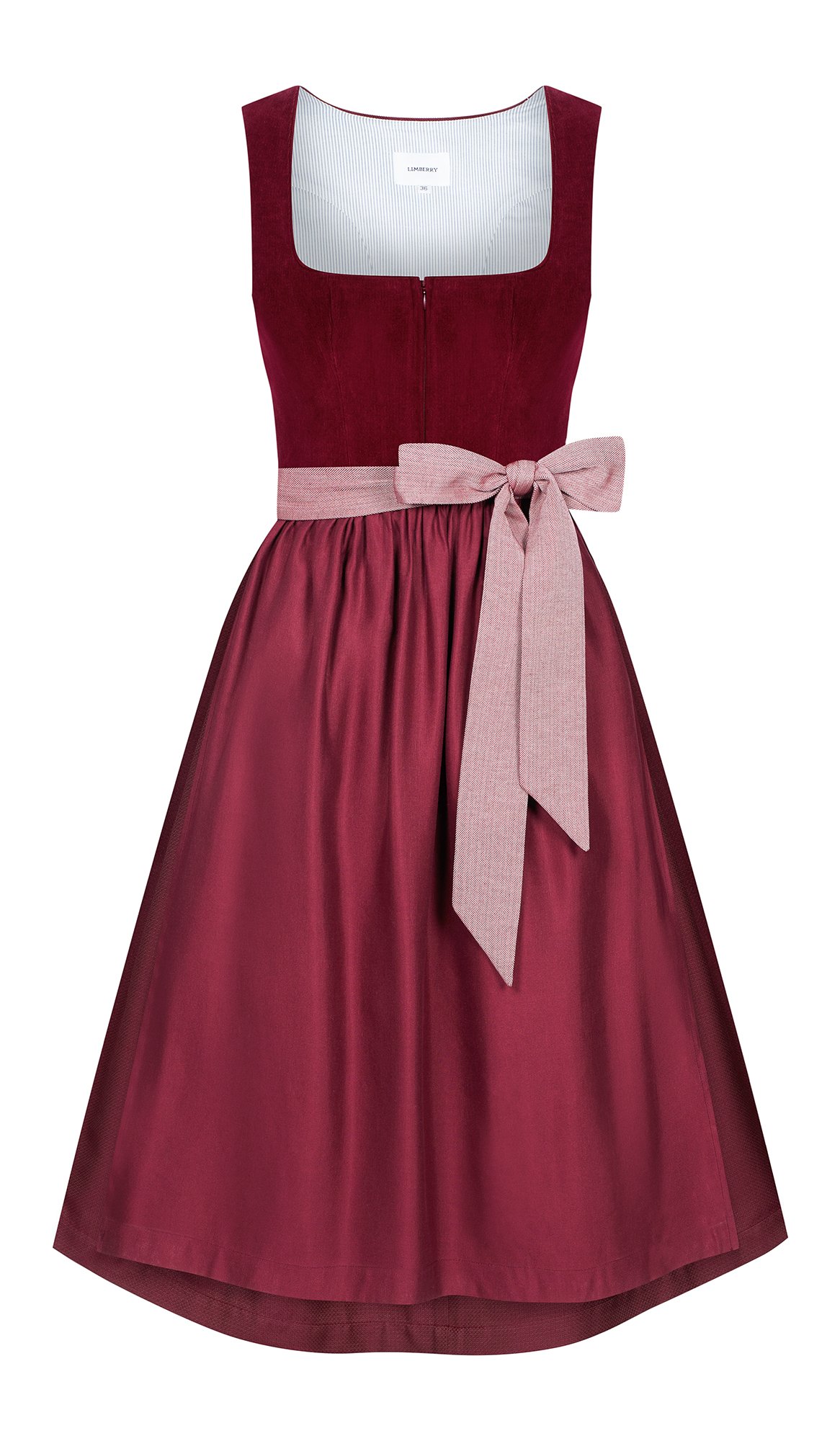 Weinrotes Dirndl mit Samtmieder