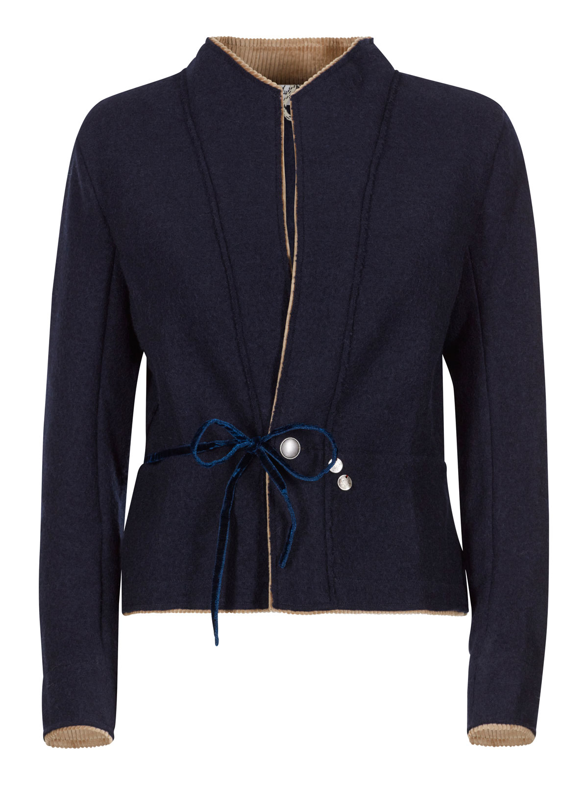 Dunkelblaue Wolljacke