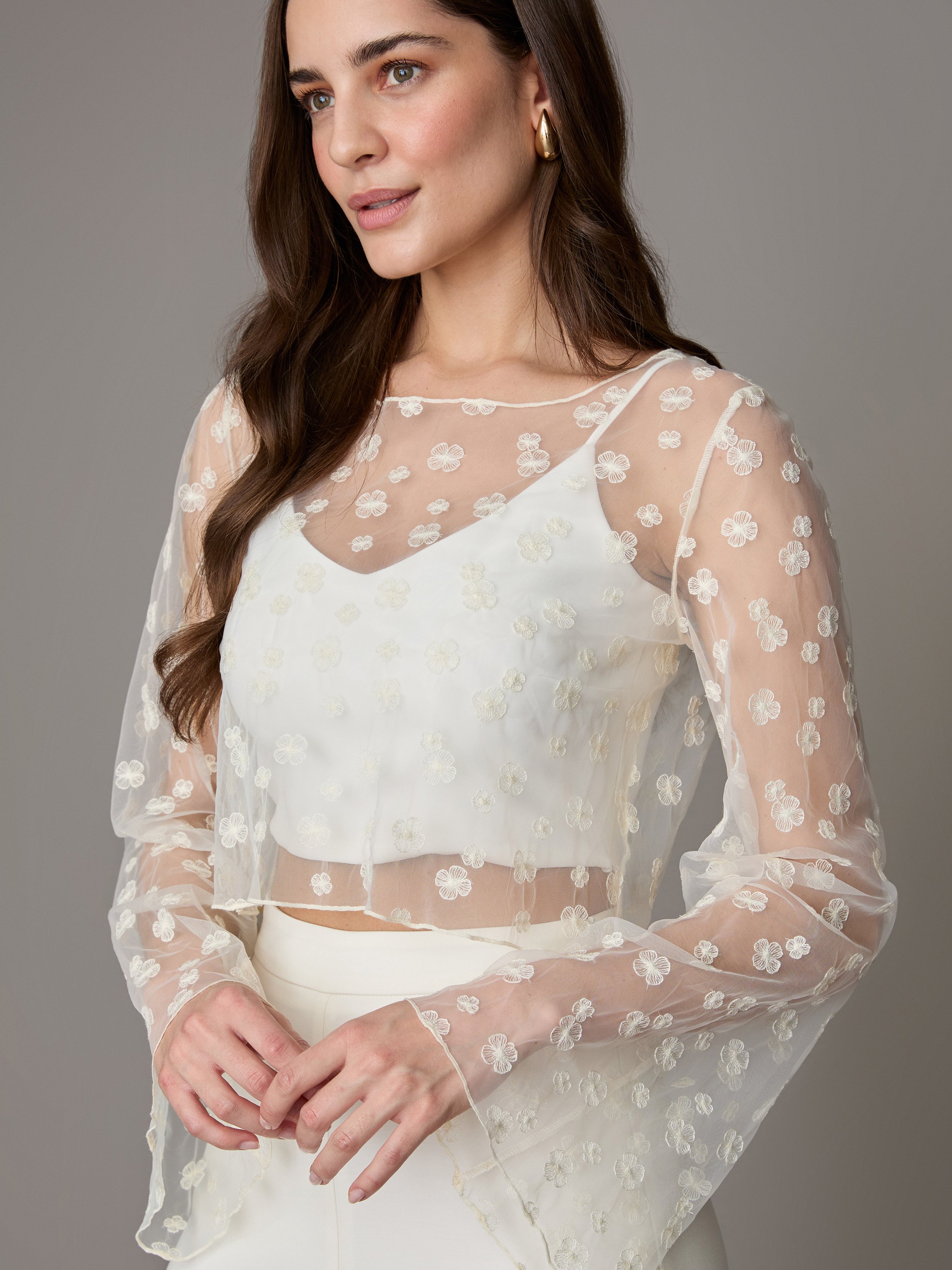 Transparenter Braut-Topper mit Streublumen