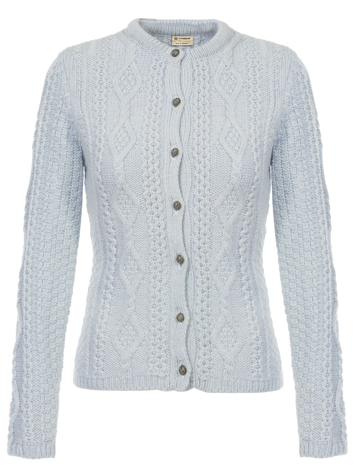 Strickjanker in Hellblau