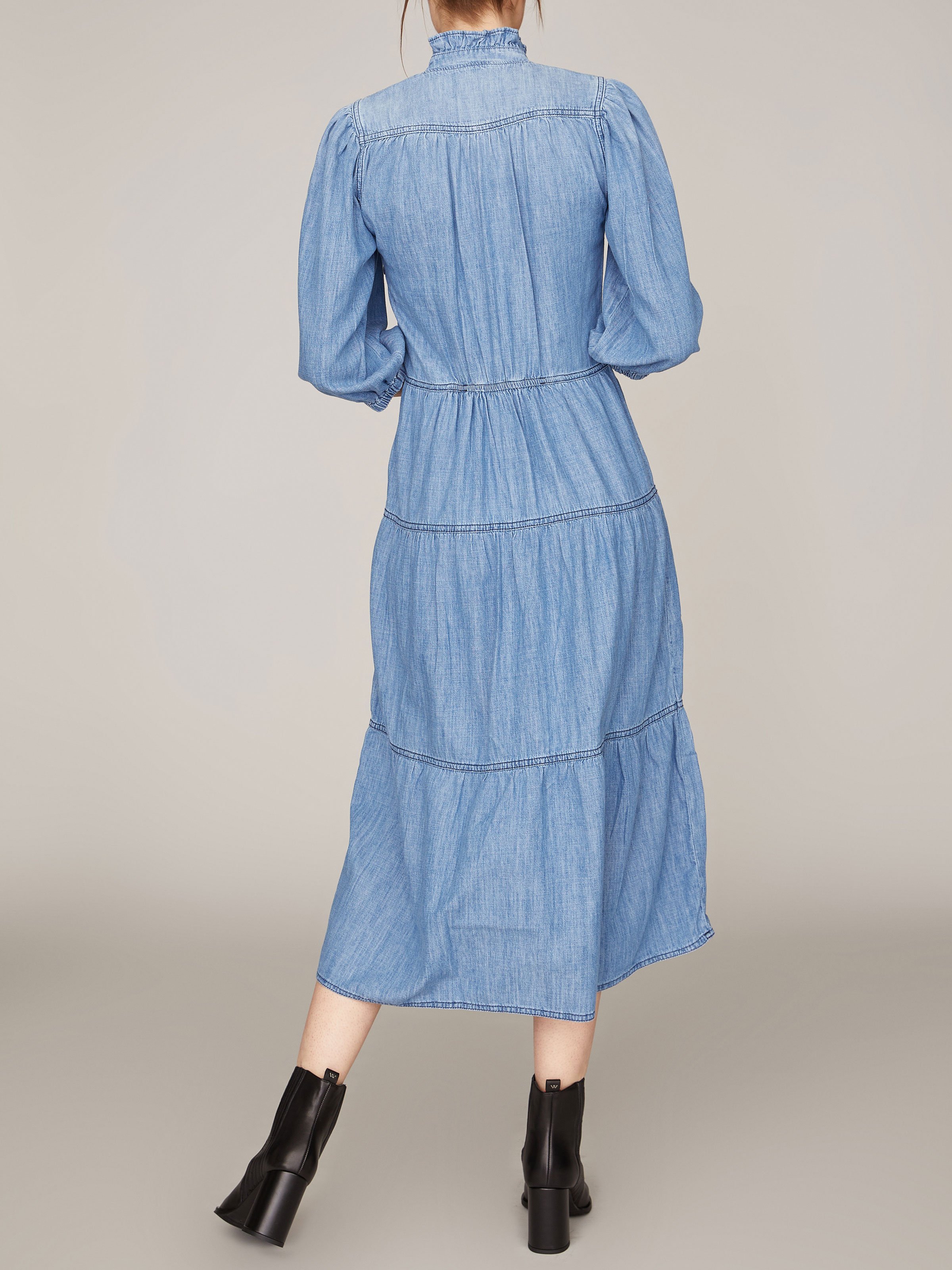 Langes Kleid in Denim-Optik Langes Kleid in Denim-Optik