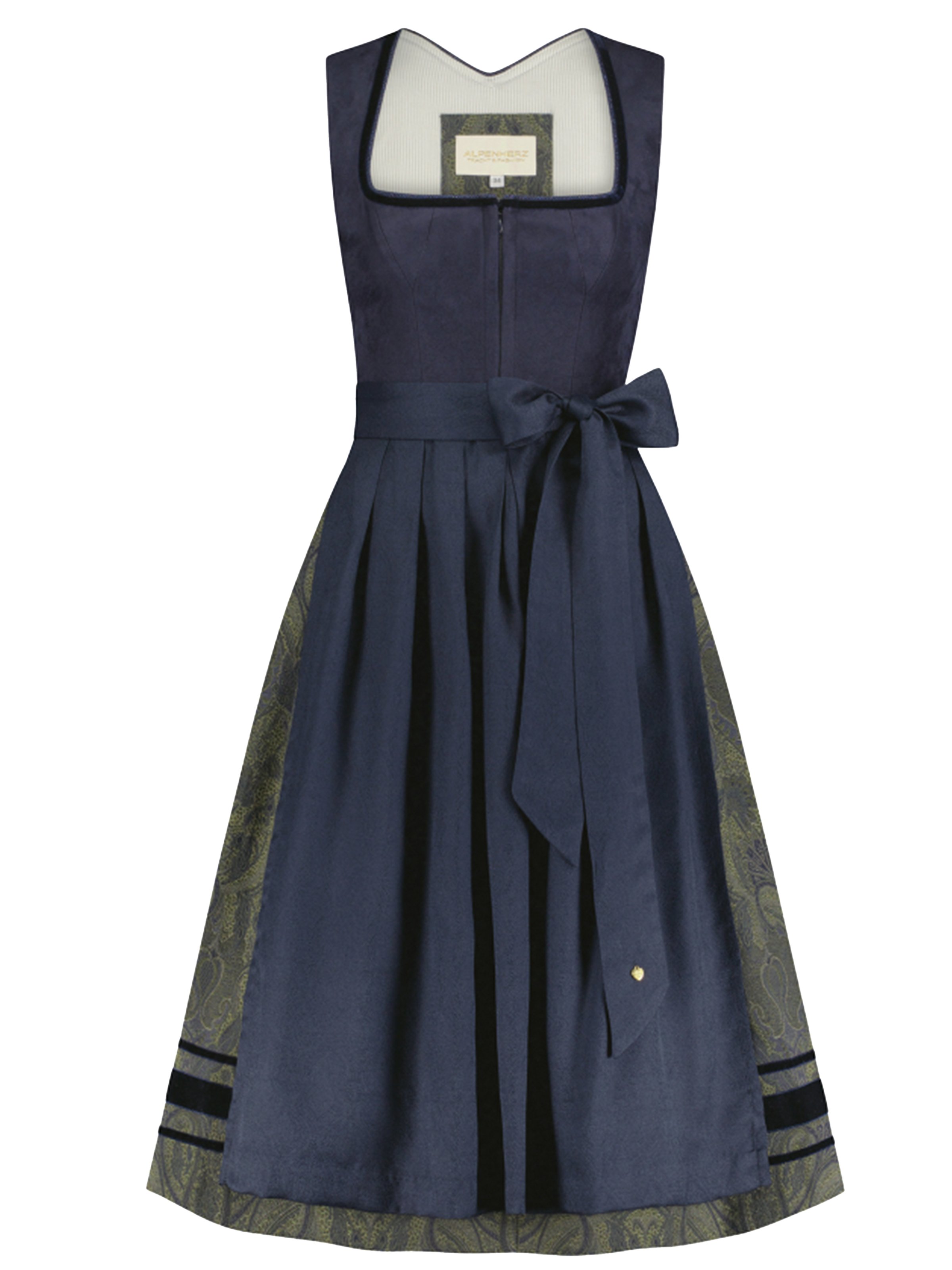 Limberry Dunkelblaues Dirndl mit Samtborte - VERONIKA