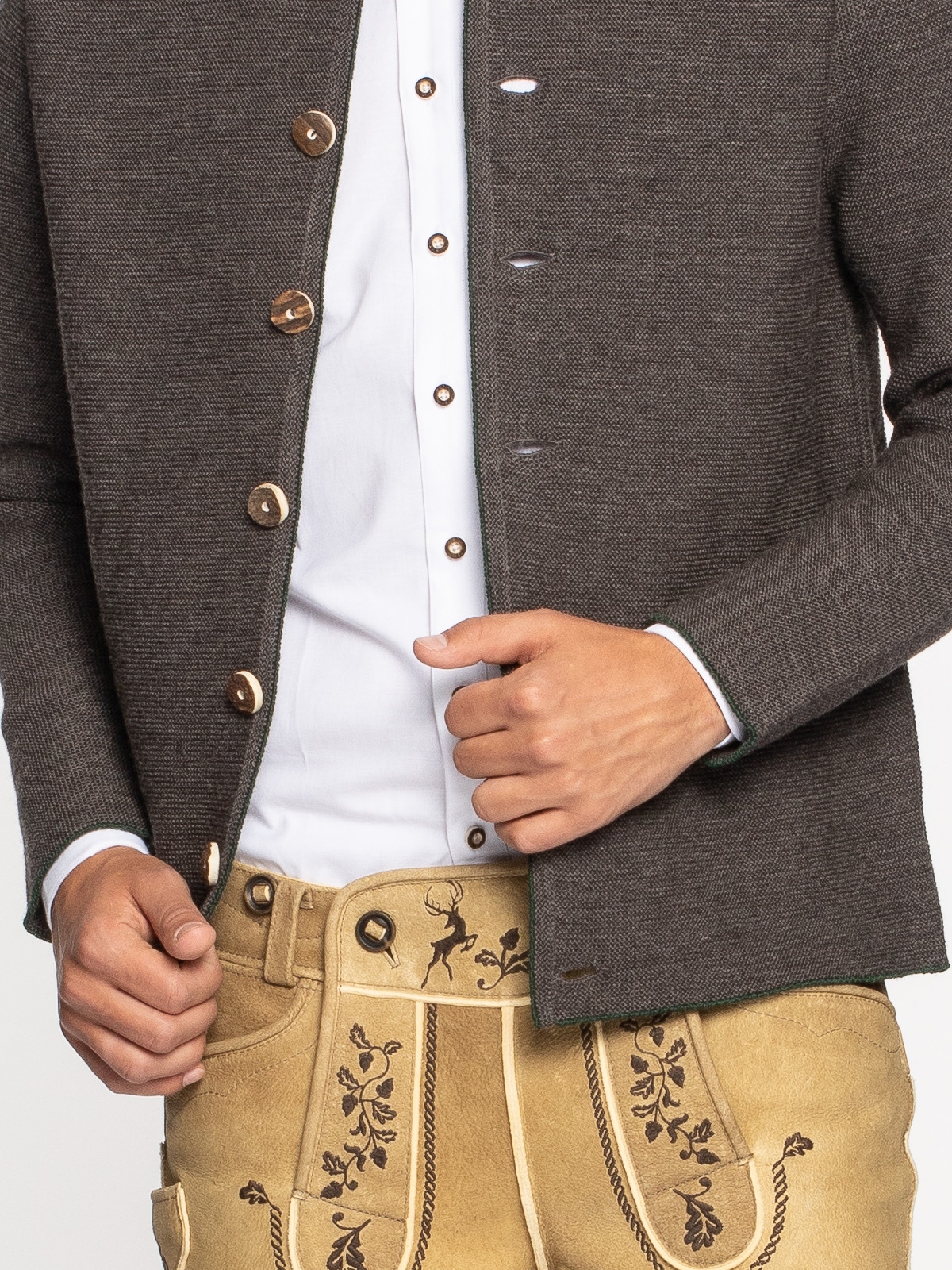 Dunkelgraue Strickjacke