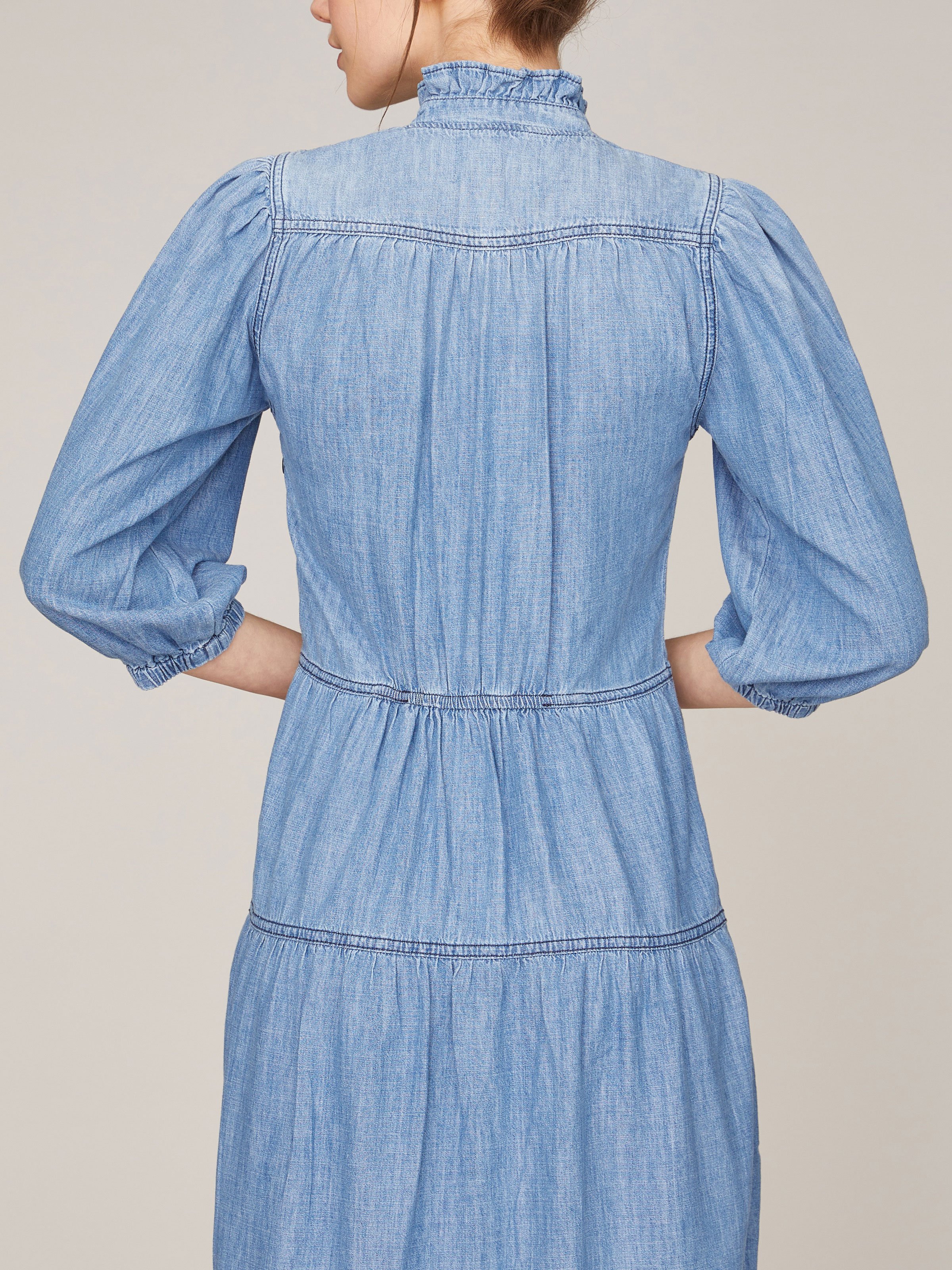 Langes Kleid in Denim-Optik Langes Kleid in Denim-Optik