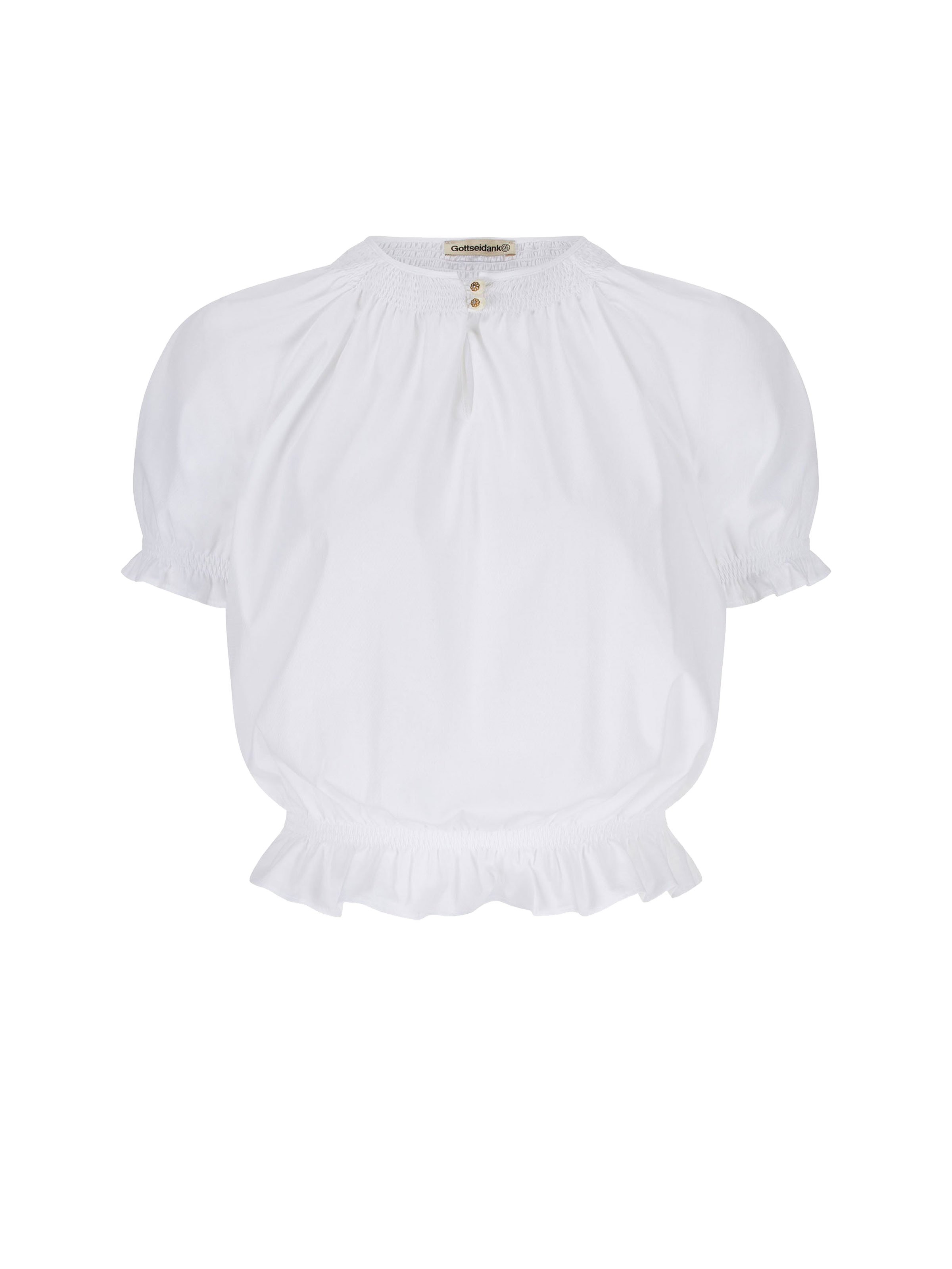 Weiße Kurzarm-Bluse Weiße Kurzarm-Bluse