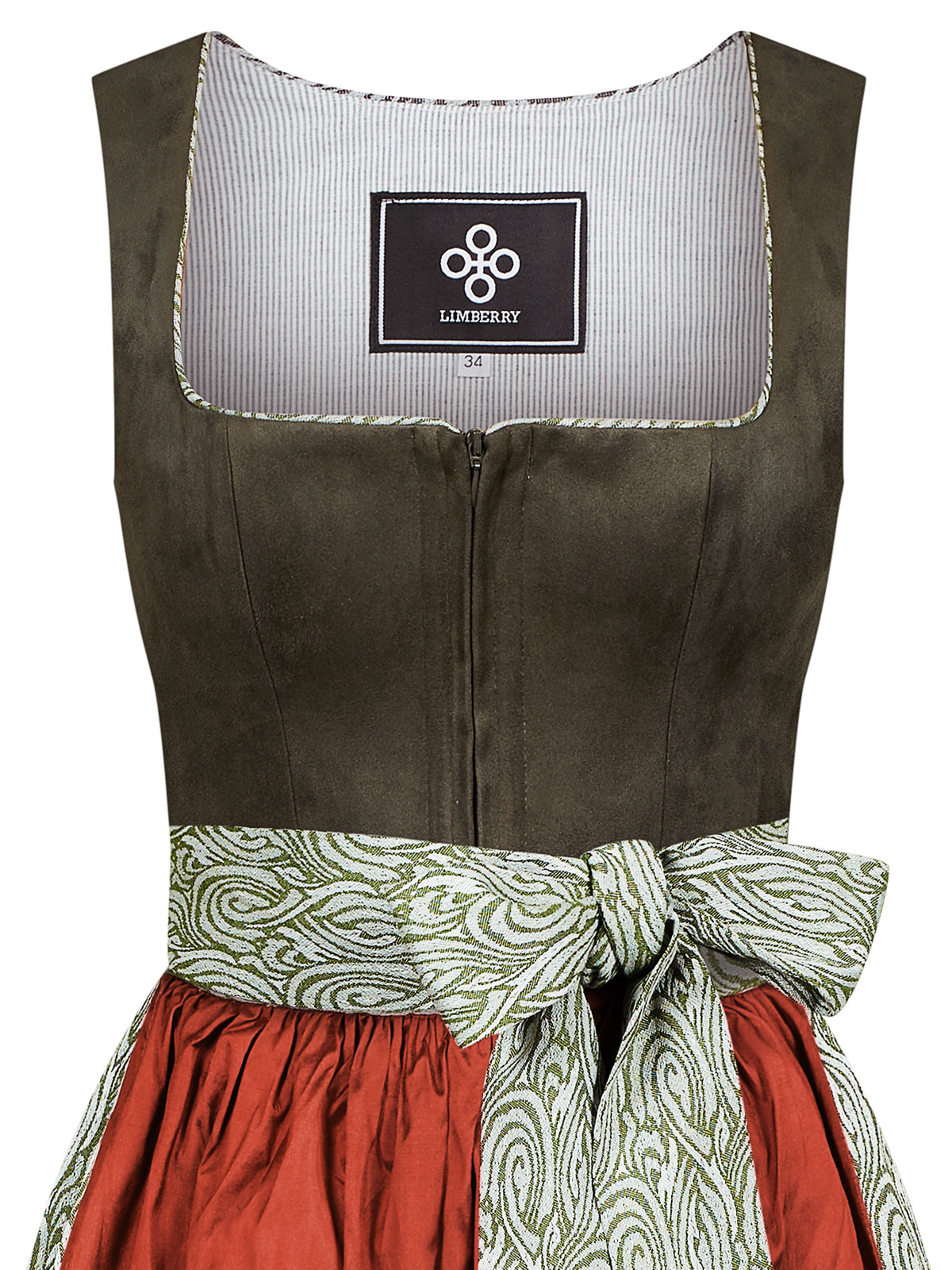 Khaki grünes Dirndl im Animalprint Khaki grünes Dirndl im Animalprint