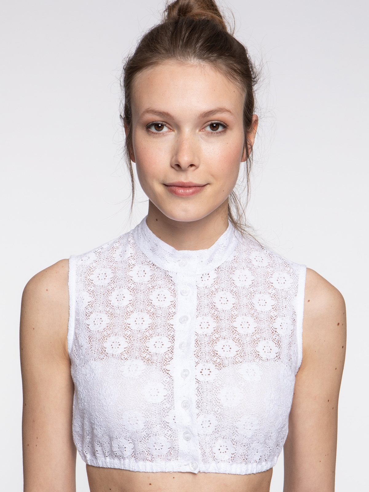 Dirndlbluse Damen Schwarz Mit Spitze - Trachtenbluse 3/4 Arm Für Oktoberfest & Karneval