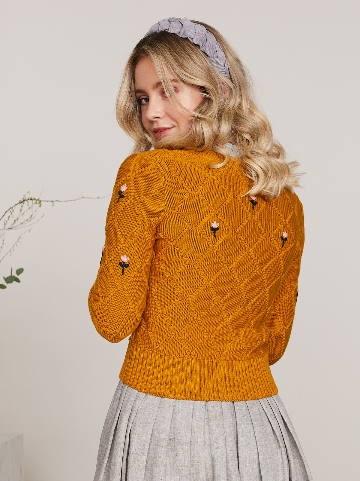 Strickjacke in Curry Strickjacke in Curry