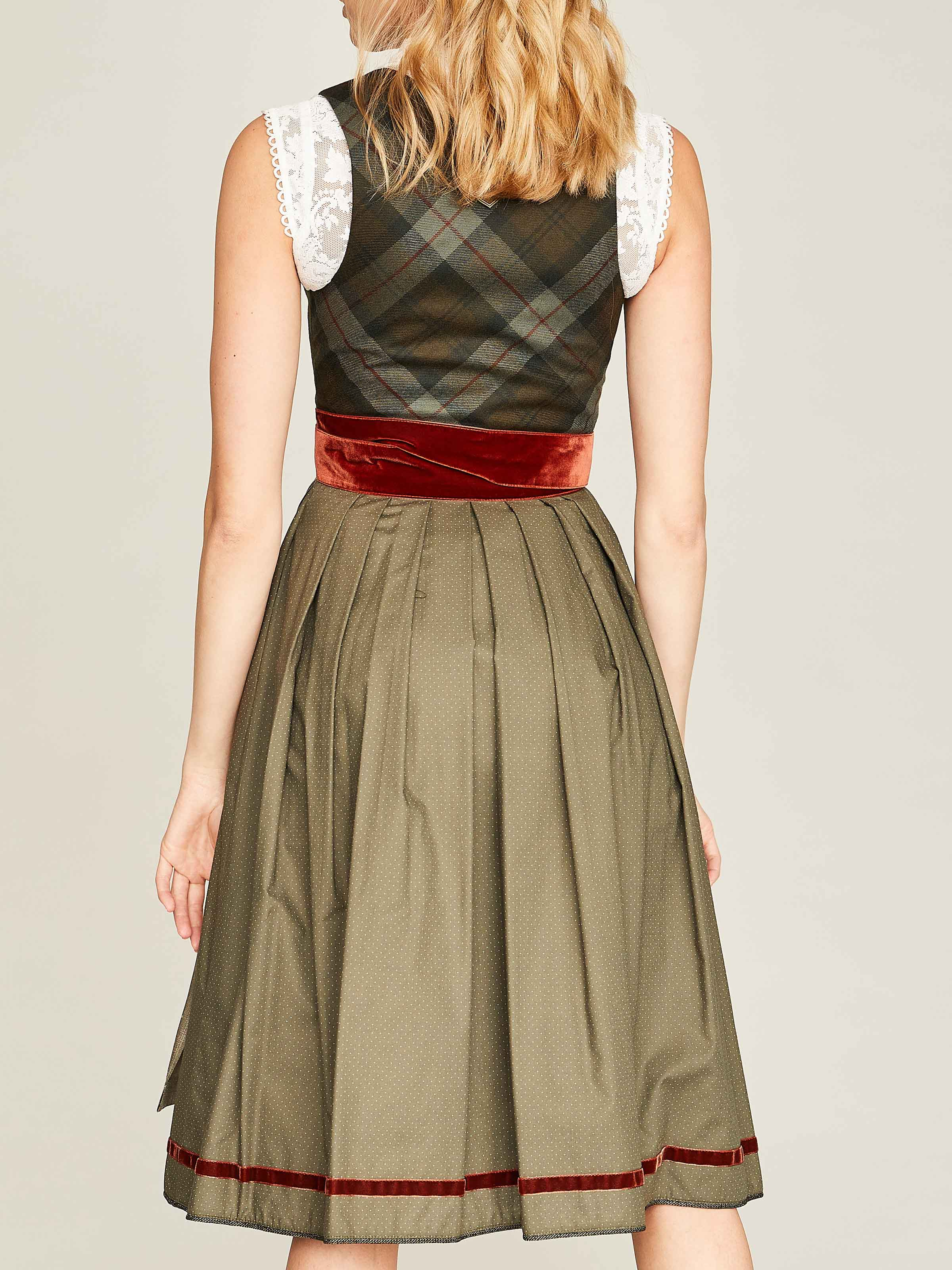 Olivgrünes Dirndl mit Karomuster Olivgrünes Dirndl mit Karomuster