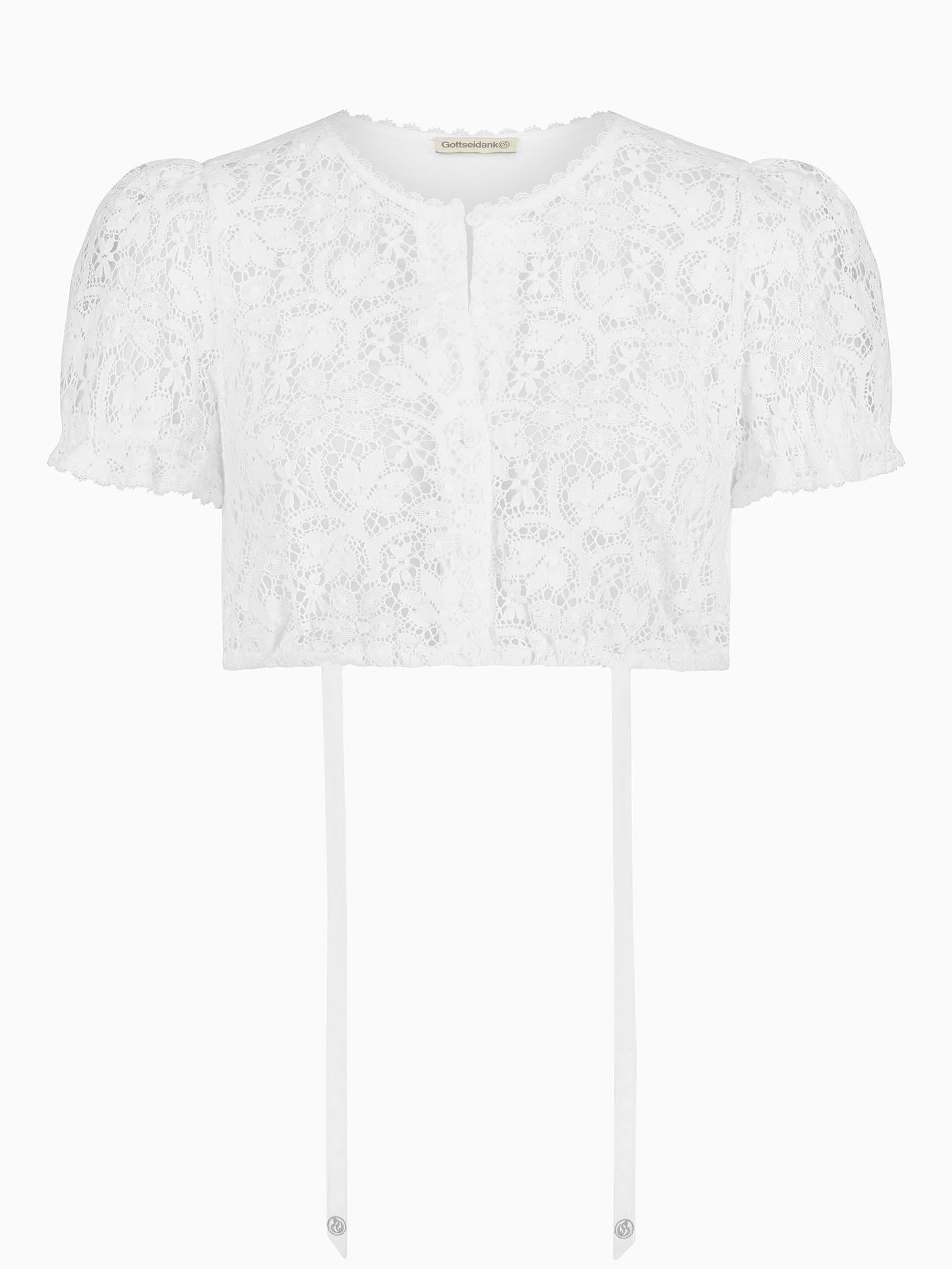 Weiße Dirndlbluse mit Puffarm Weiße Dirndlbluse mit Puffarm