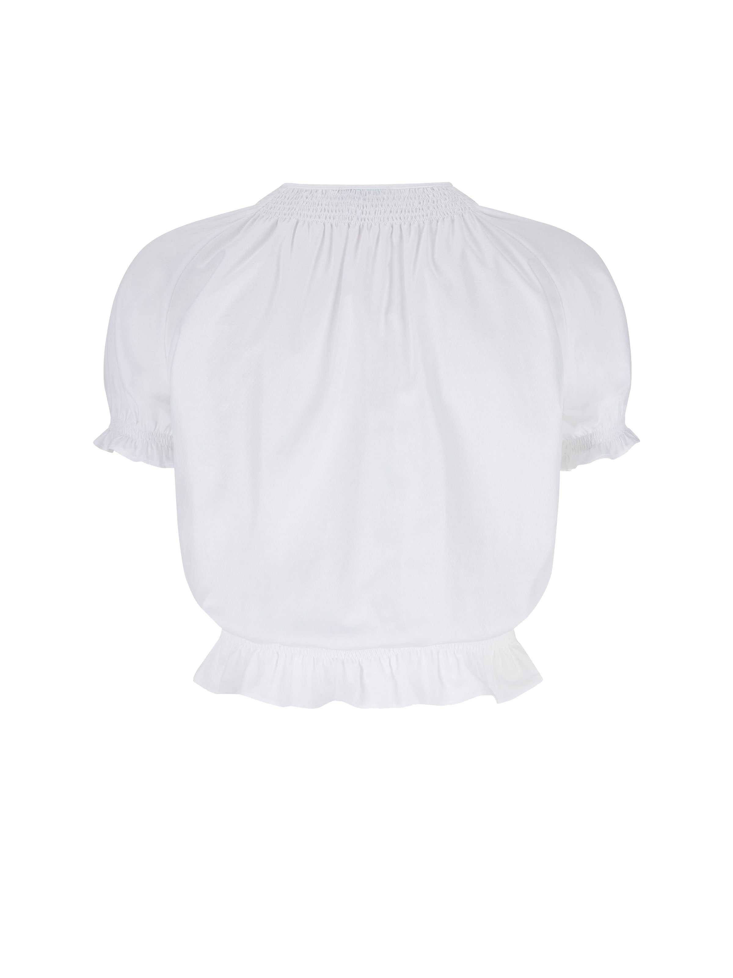 Weiße Kurzarm-Bluse Weiße Kurzarm-Bluse