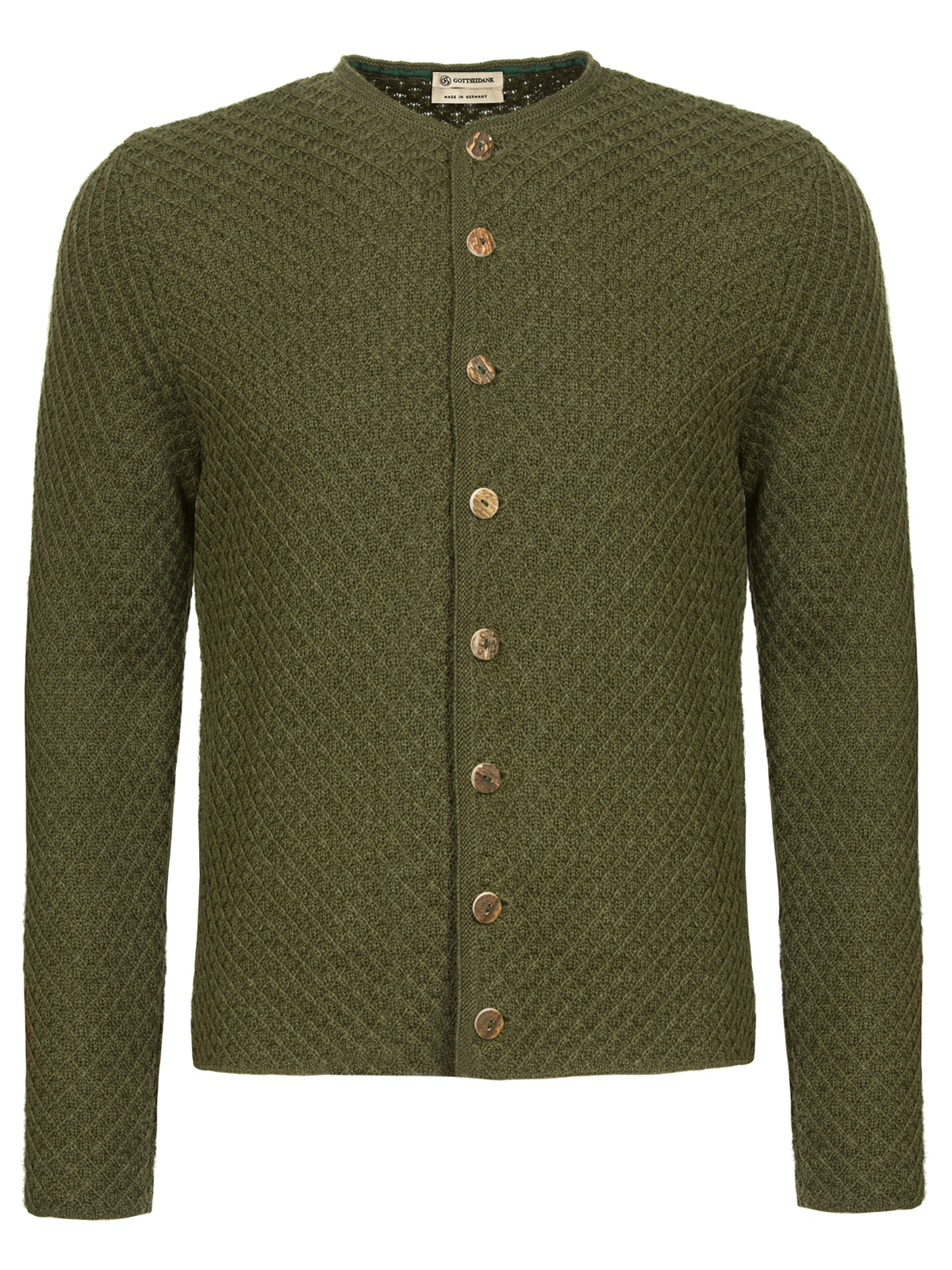 Grüne Strickjacke mit Rauten Grüne Strickjacke mit Rauten