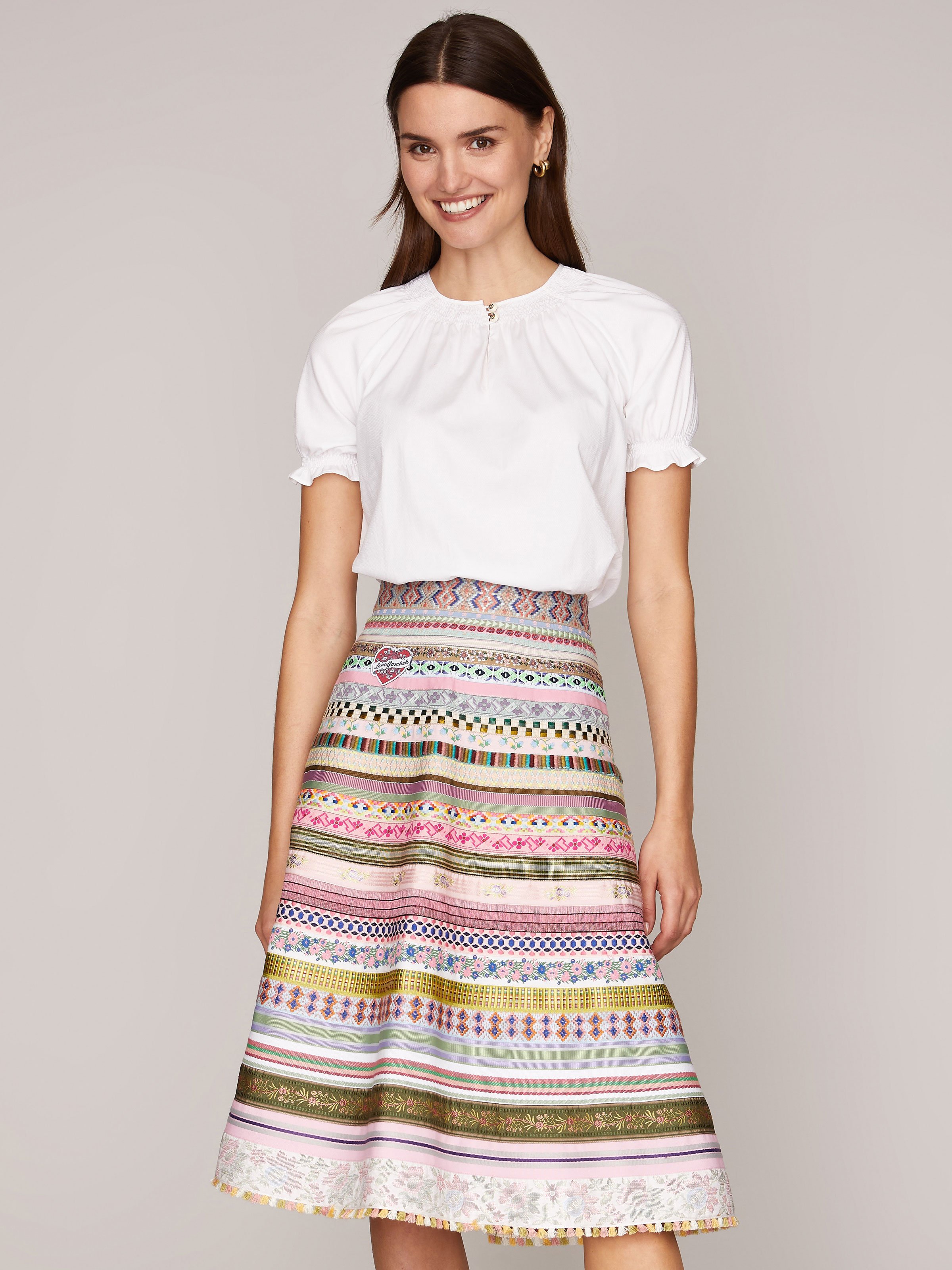 Weiße Kurzarm-Bluse Weiße Kurzarm-Bluse
