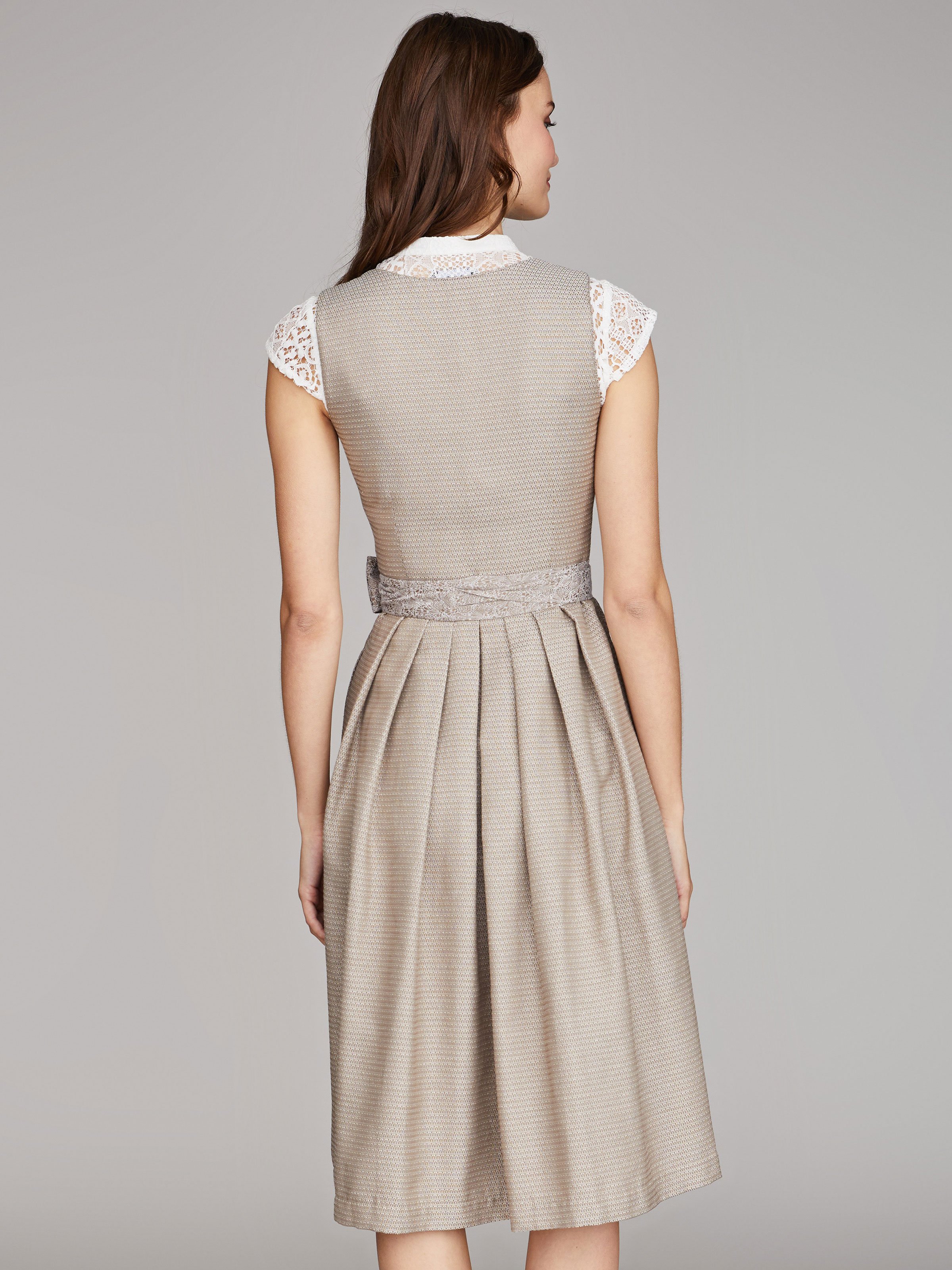 Taupefarbenes Balkonett-Dirndl Taupefarbenes Balkonett-Dirndl