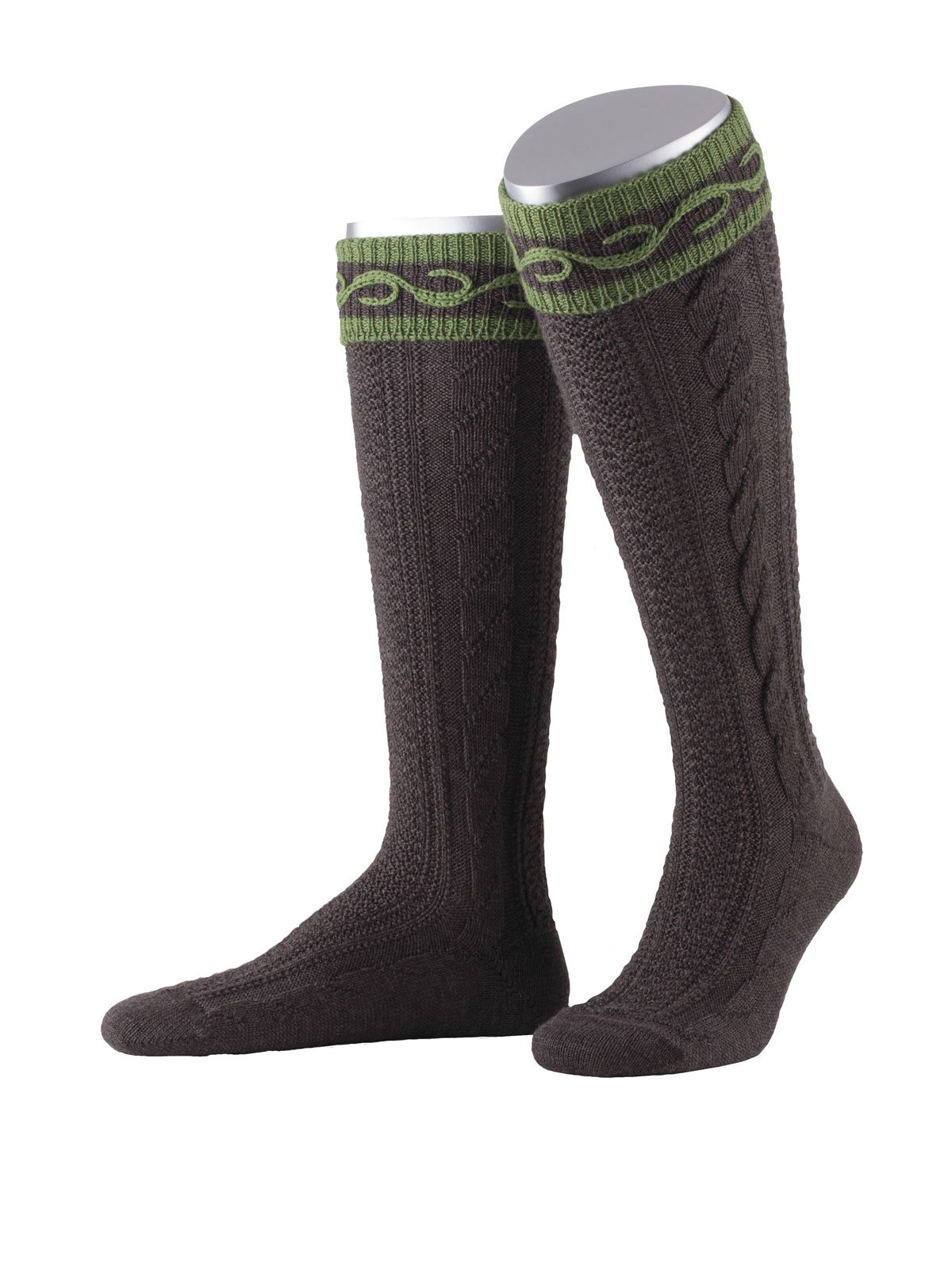 LUSANA Trachten-Kniestrümpfe In 0219 Anthra / Tanne