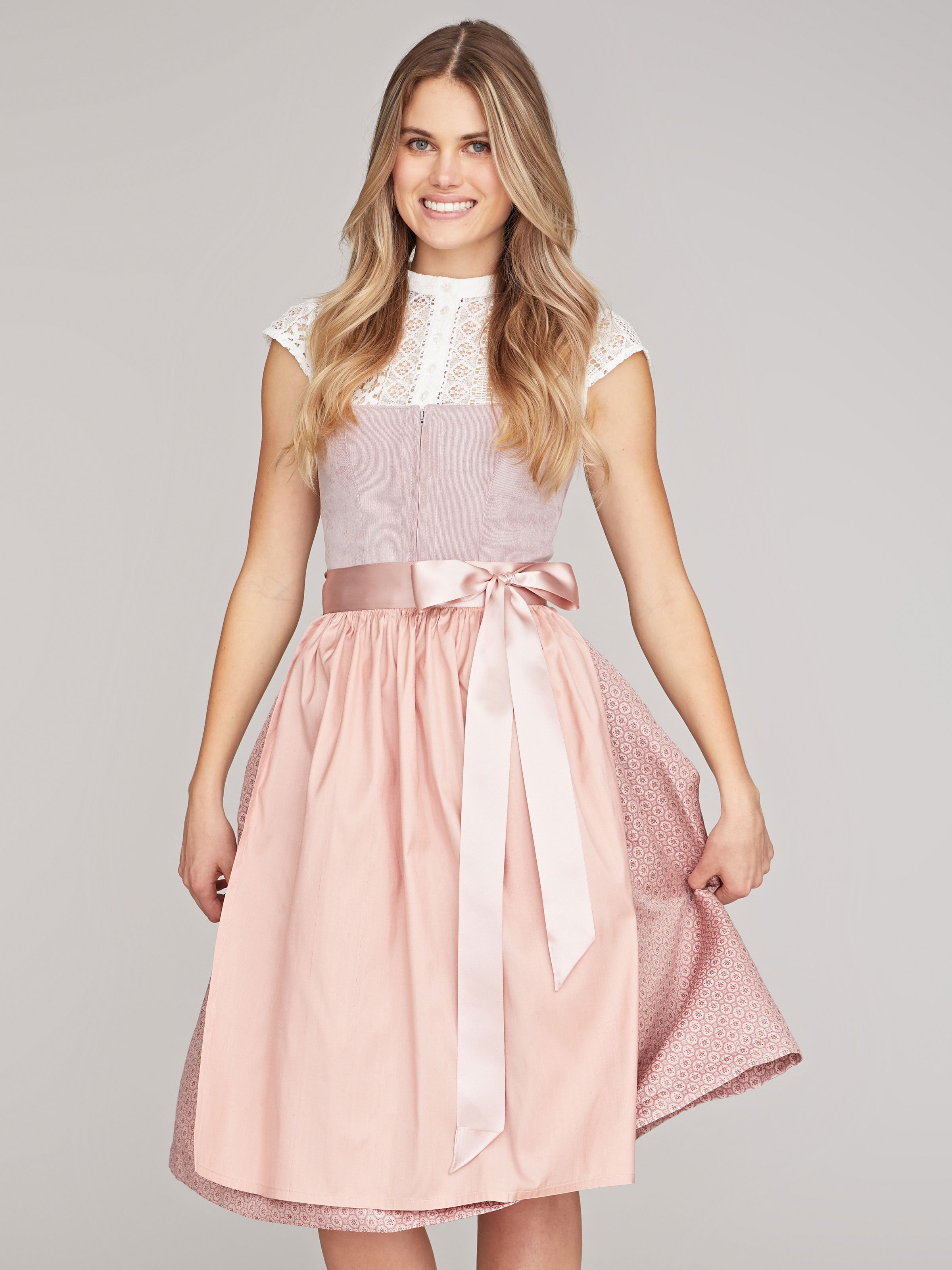 Rosa Dirndl mit Cord-Mieder Rosa Dirndl mit Cord-Mieder