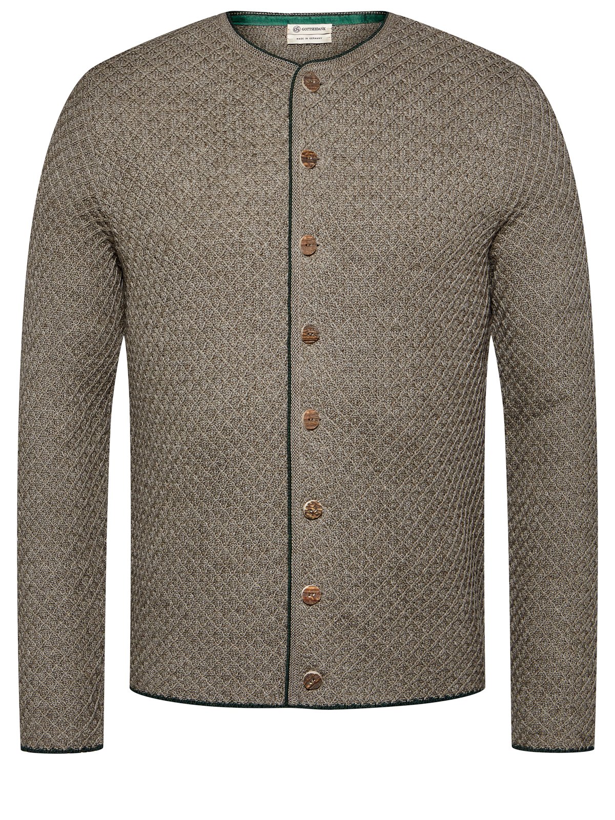 Gottseidank Cardigan Beere Herren-Strickjacke In Beige GOTTSEIDANK