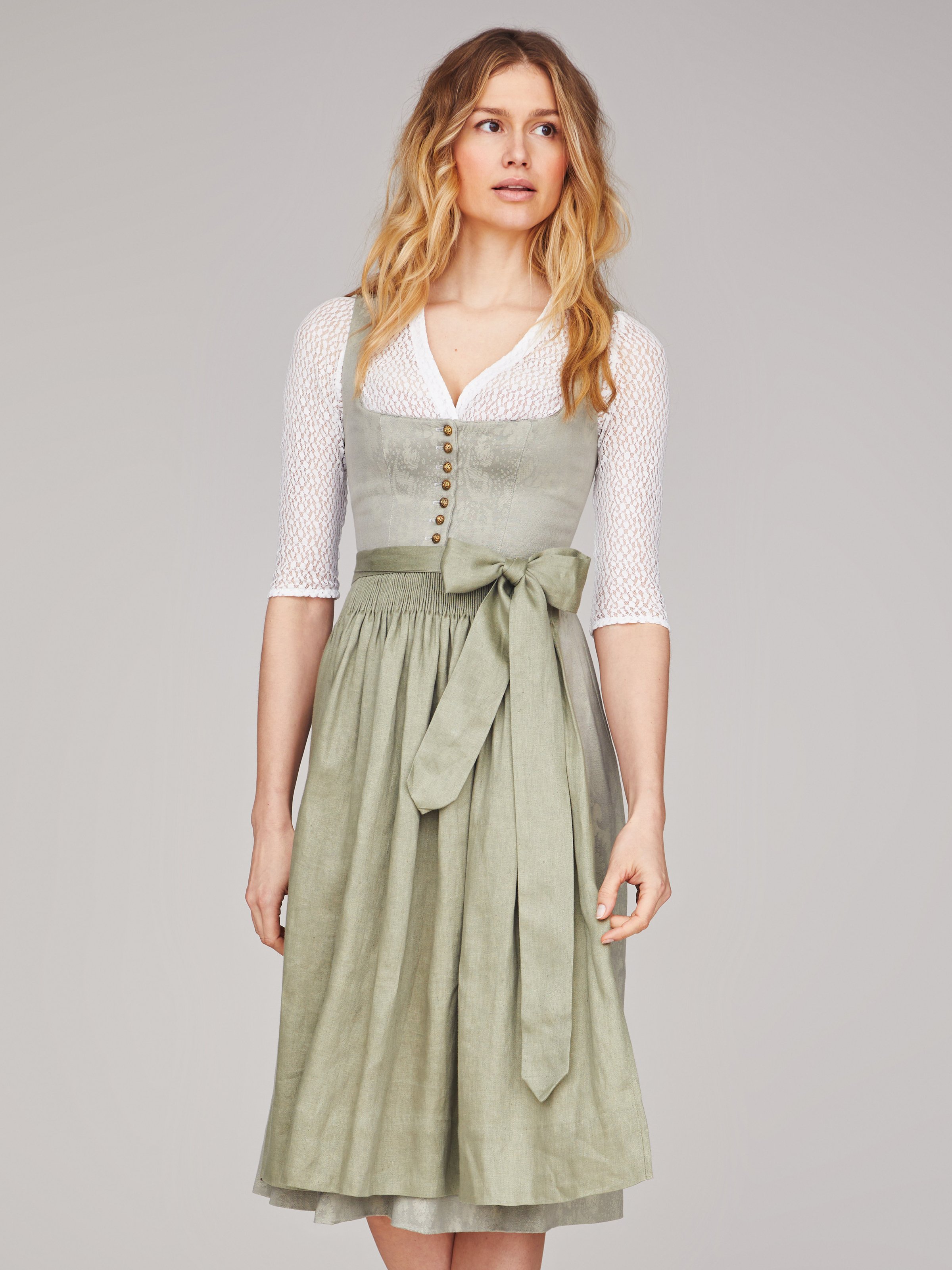 Salbeigrünes Stretch-Dirndl Salbeigrünes Stretch-Dirndl
