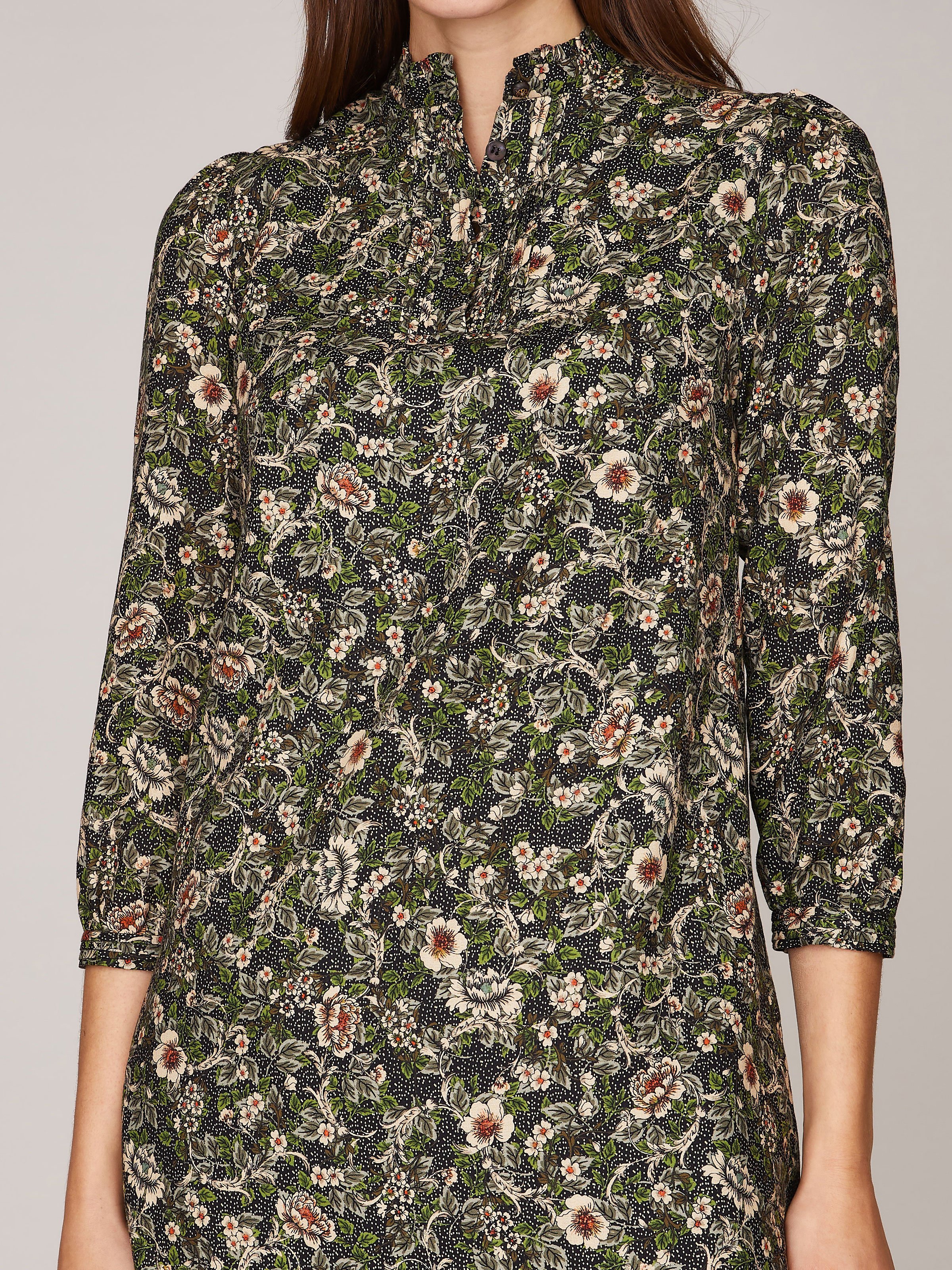Geblümtes Midi-Kleid aus Baumwolle Geblümtes Midi-Kleid aus Baumwolle