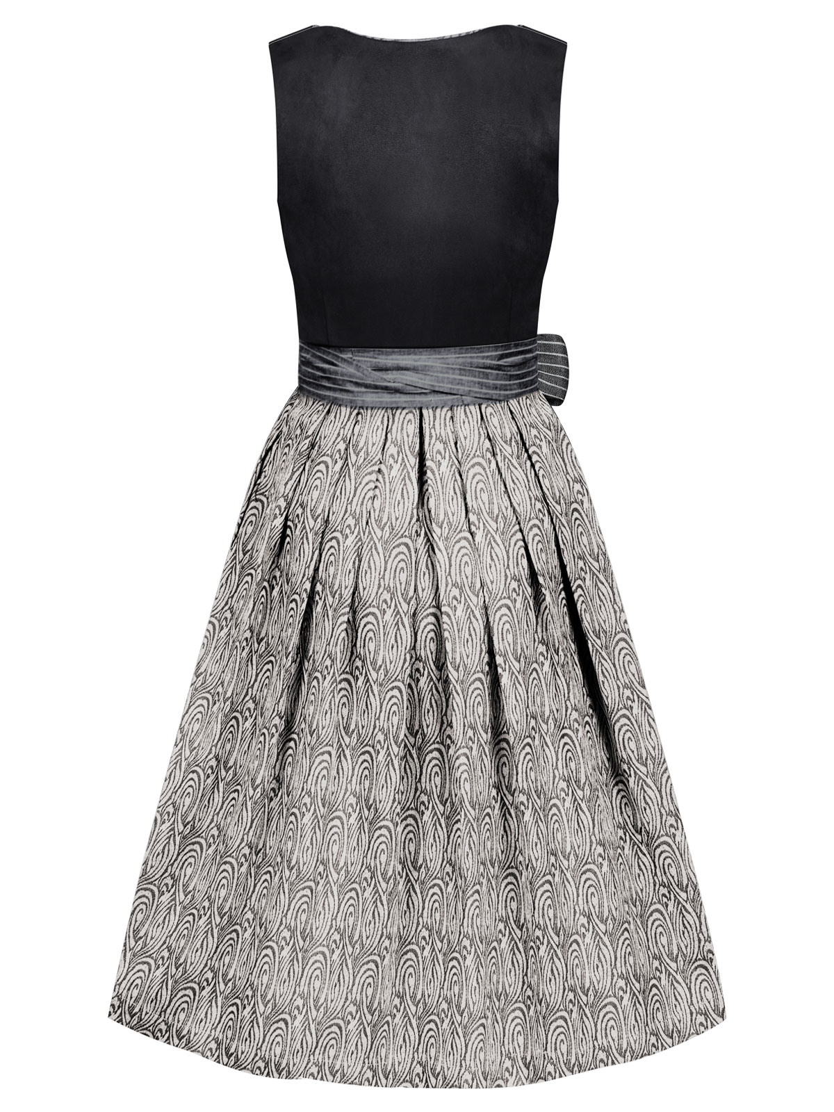 Schwarzes Dirndl im Animalprint mit zwei Schürzen Schwarzes Dirndl im Animalprint mit zwei Schürzen