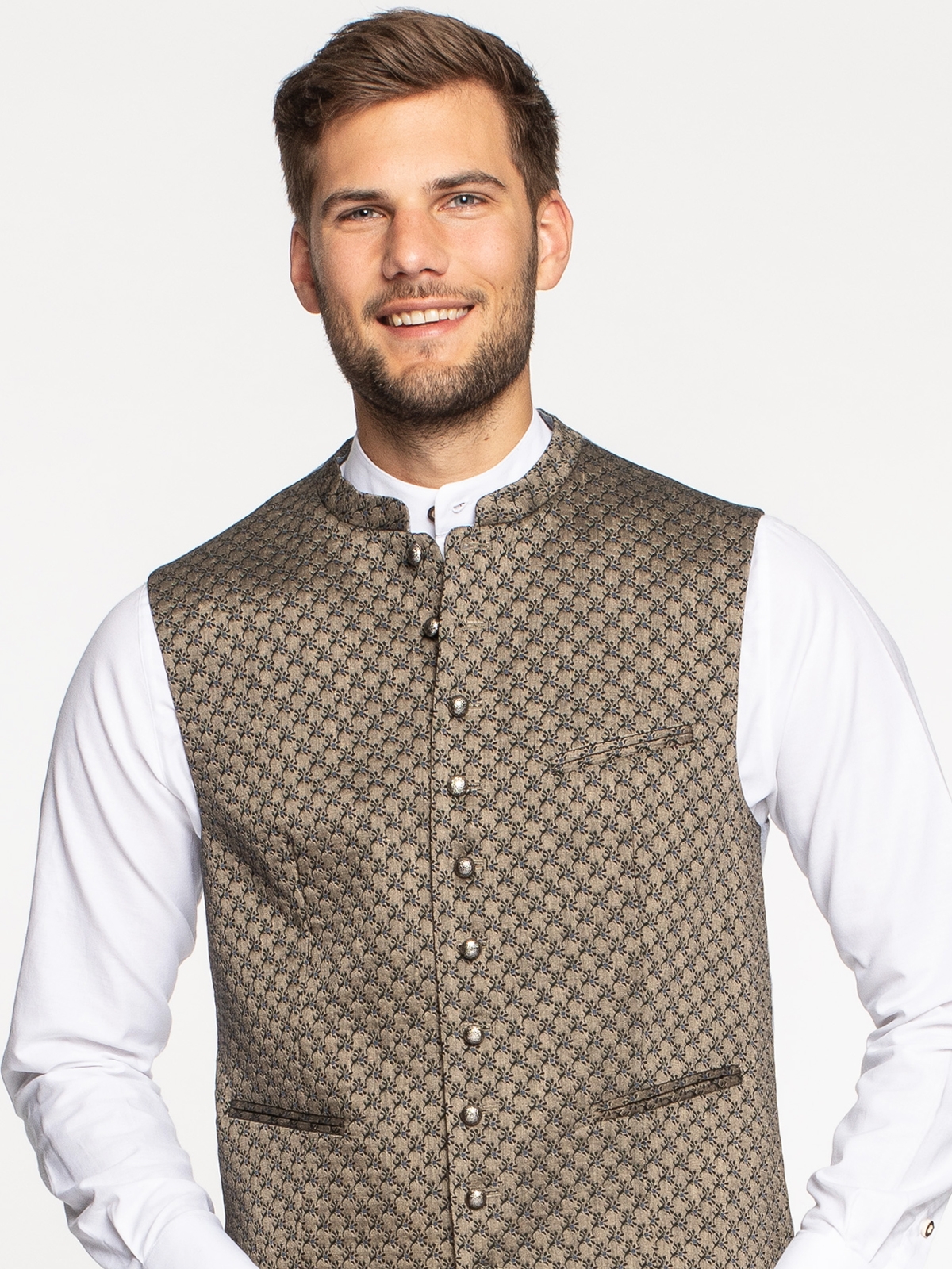 Beige Trachtenweste mit Muster Beige Trachtenweste mit Muster